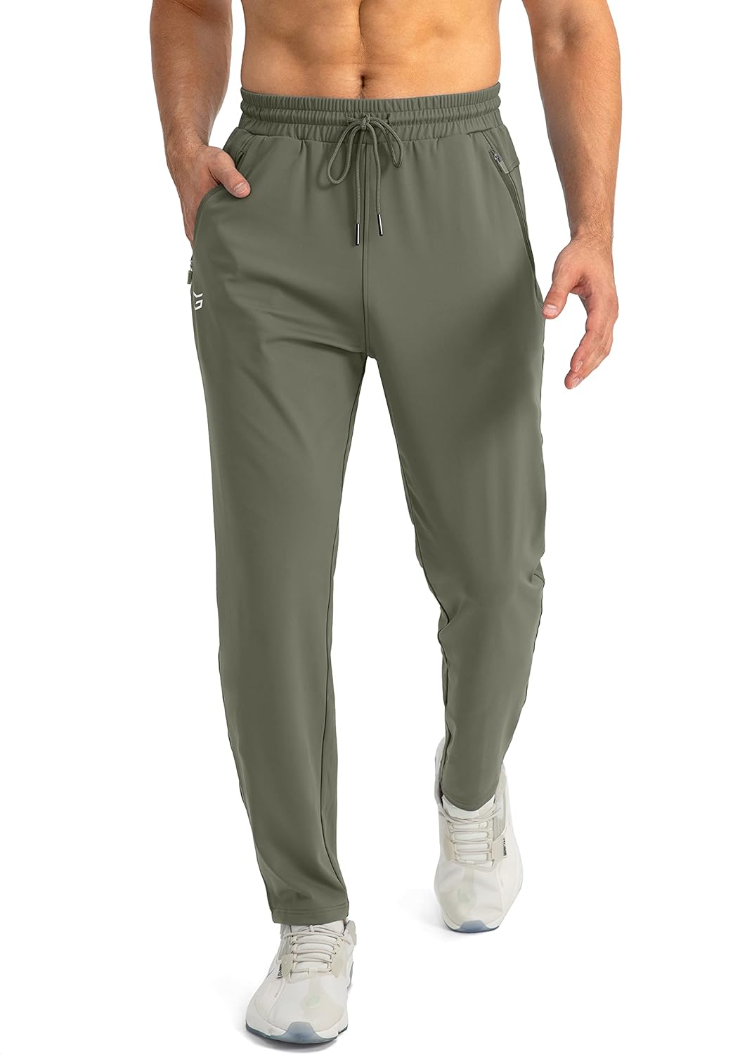 Herren Jogginghose mit Reißverschlusstaschen Tapered Joggers Sporthose für Training - Bild 117 von 133