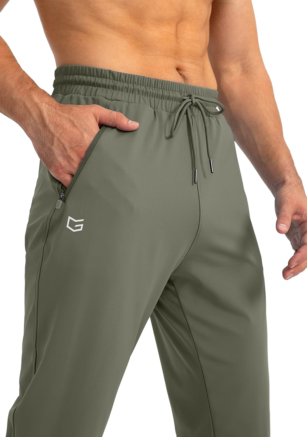 Herren Jogginghose mit Reißverschlusstaschen Tapered Joggers Sporthose für Training - Bild 119 von 133