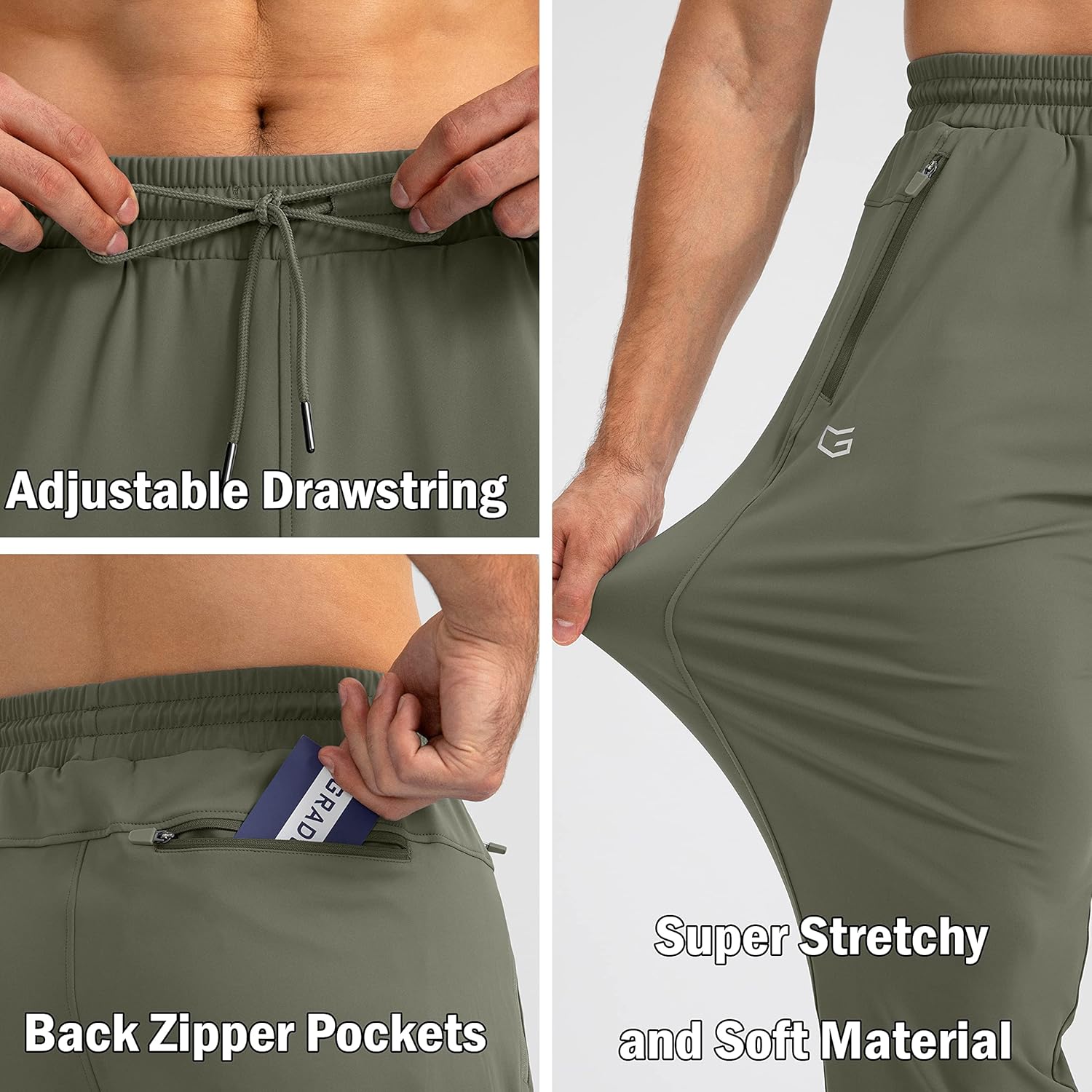 Herren Jogginghose mit Reißverschlusstaschen Tapered Joggers Sporthose für Training - Bild 120 von 133