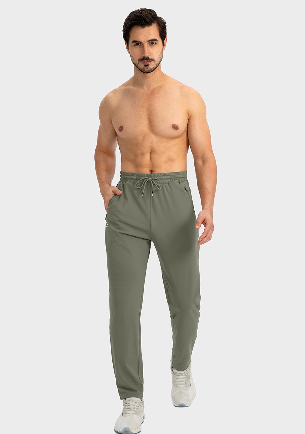 Herren Jogginghose mit Reißverschlusstaschen Tapered Joggers Sporthose für Training - Bild 121 von 133