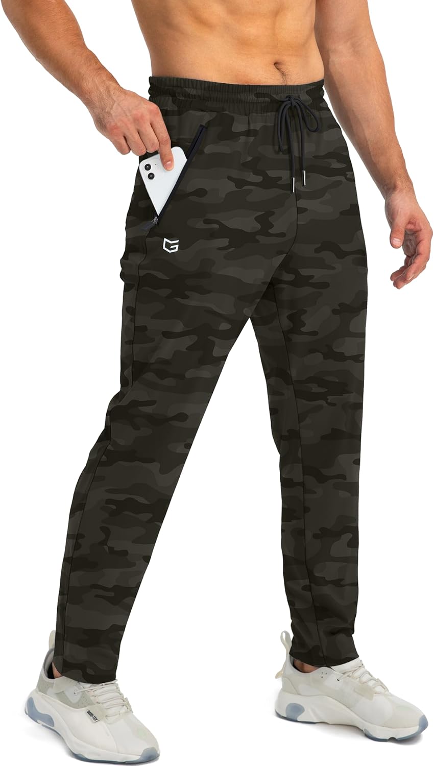 Herren Jogginghose mit Reißverschlusstaschen Tapered Joggers Sporthose für Training - Bild 122 von 133