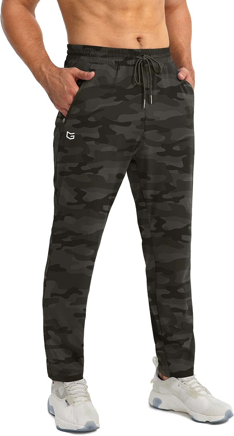 Herren Jogginghose mit Reißverschlusstaschen Tapered Joggers Sporthose für Training - Bild 123 von 133