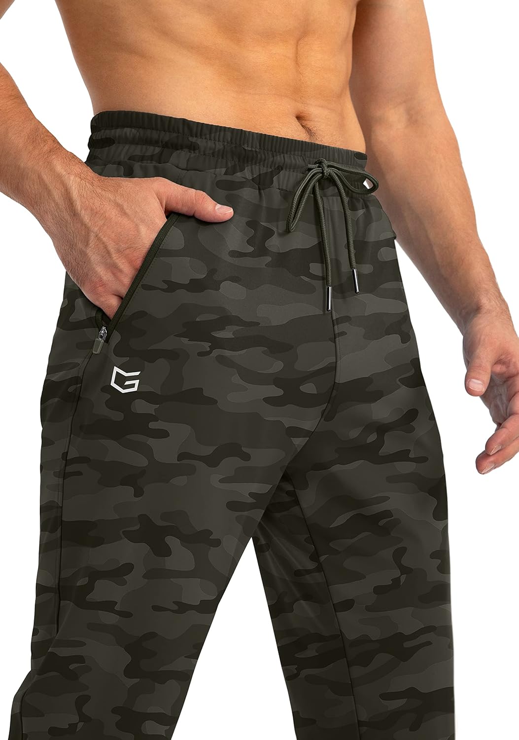 Herren Jogginghose mit Reißverschlusstaschen Tapered Joggers Sporthose für Training - Bild 125 von 133
