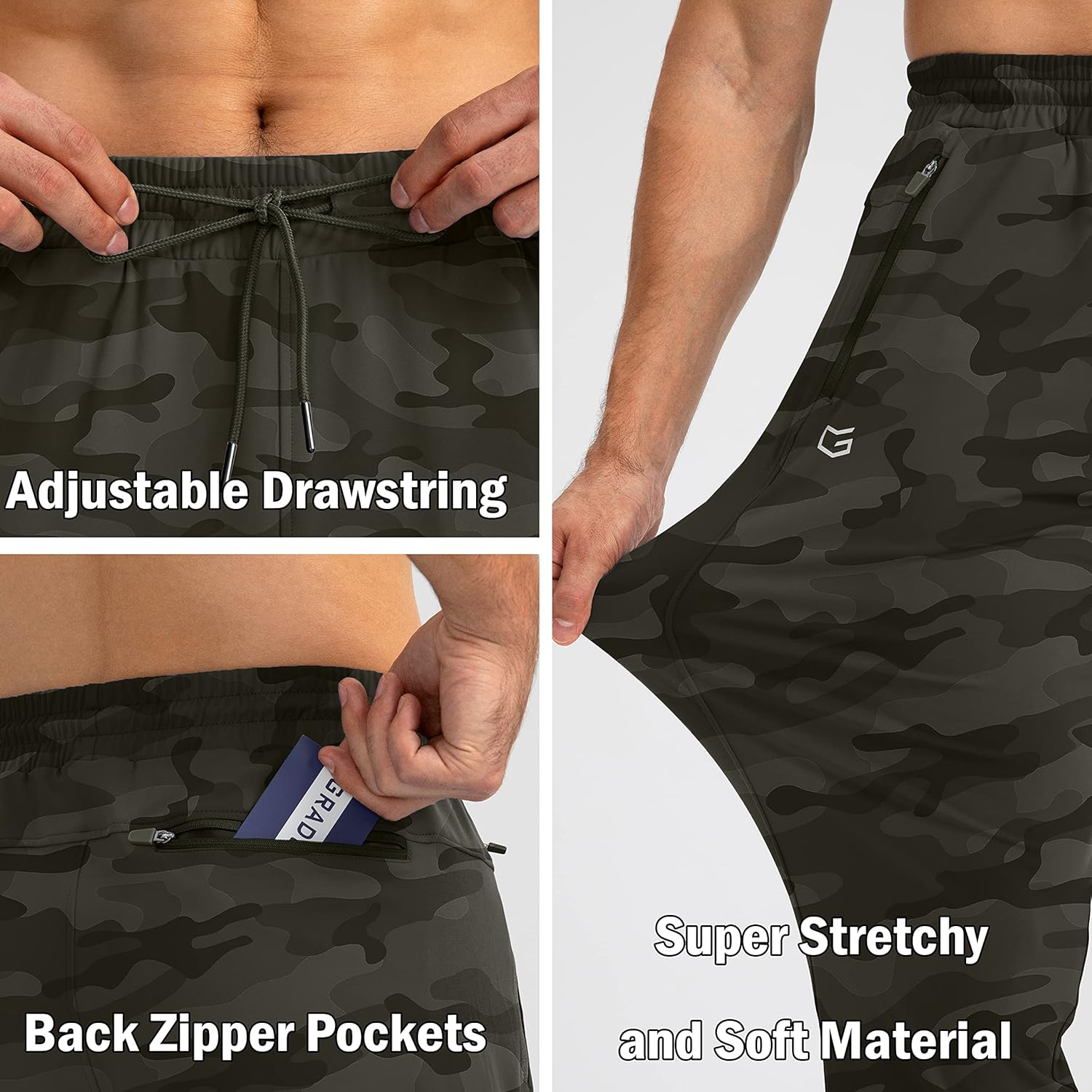 Herren Jogginghose mit Reißverschlusstaschen Tapered Joggers Sporthose für Training - Bild 126 von 133