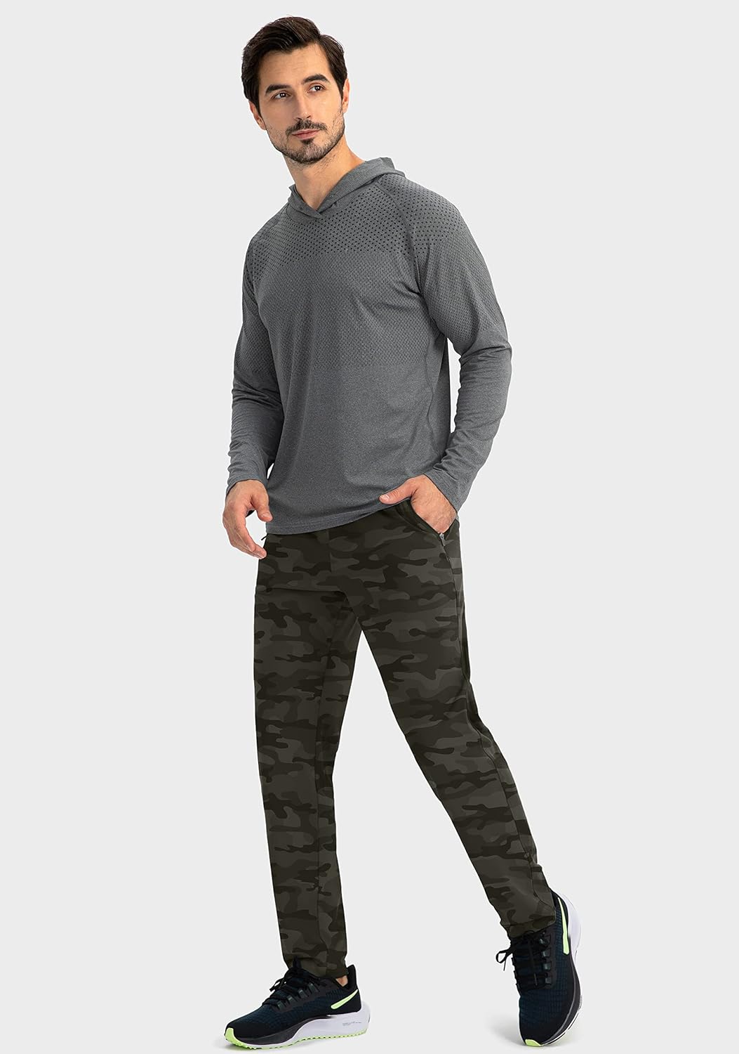 Herren Jogginghose mit Reißverschlusstaschen Tapered Joggers Sporthose für Training - Bild 127 von 133