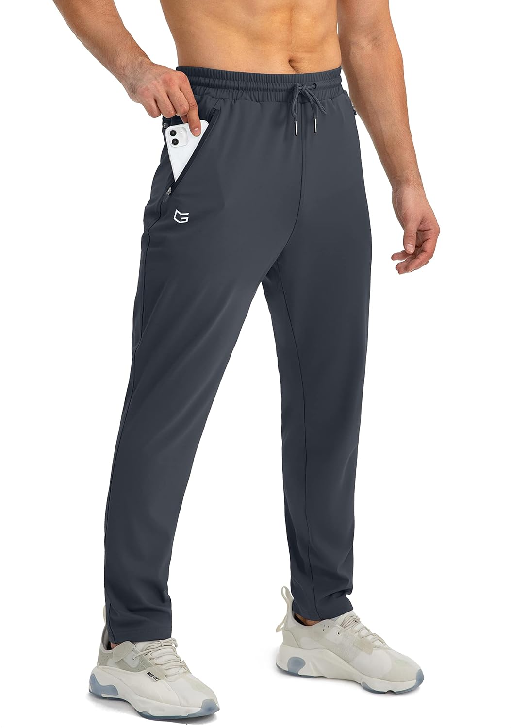 Herren Jogginghose mit Reißverschlusstaschen Tapered Joggers Sporthose für Training - Bild 128 von 133