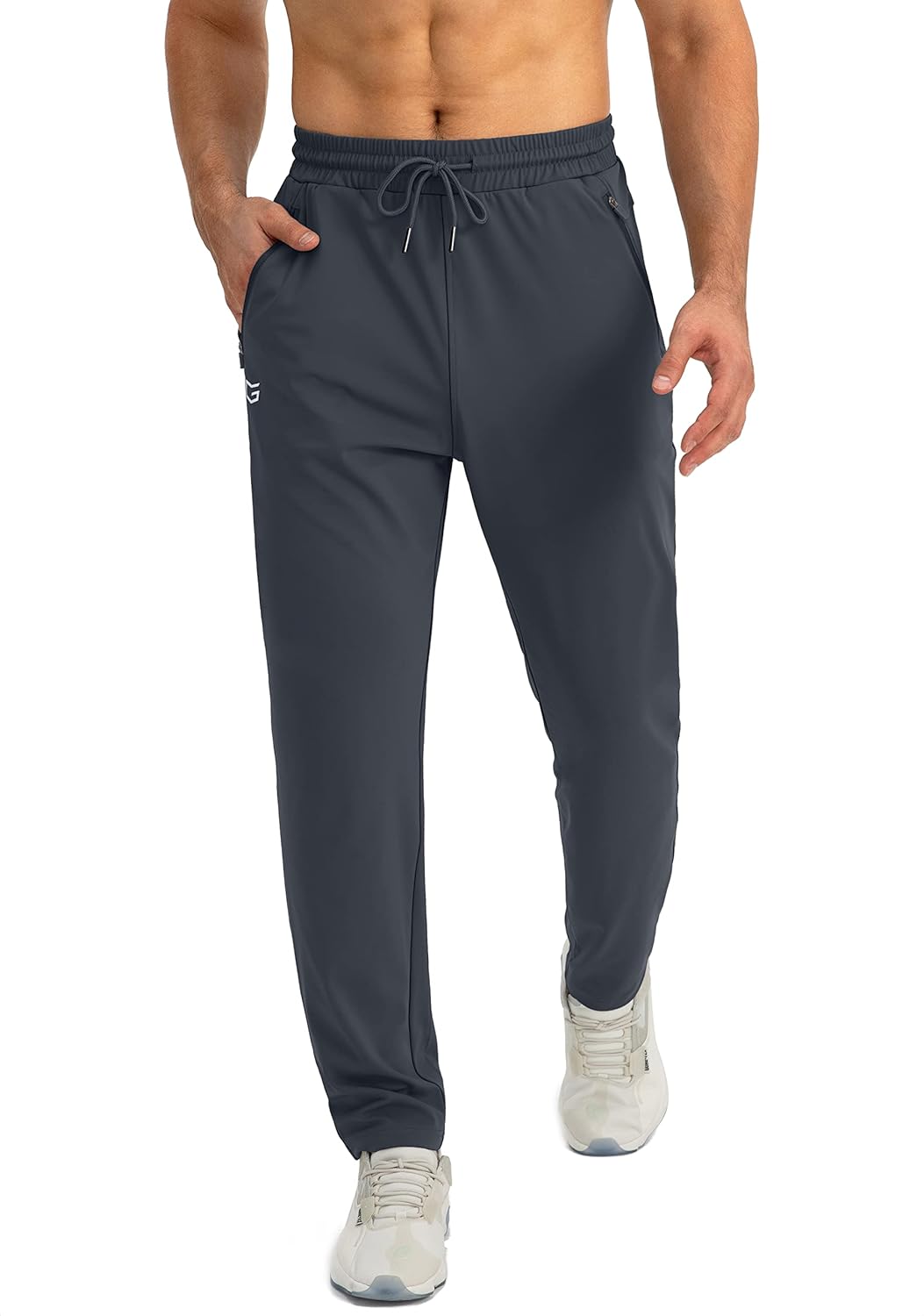 Herren Jogginghose mit Reißverschlusstaschen Tapered Joggers Sporthose für Training - Bild 129 von 133