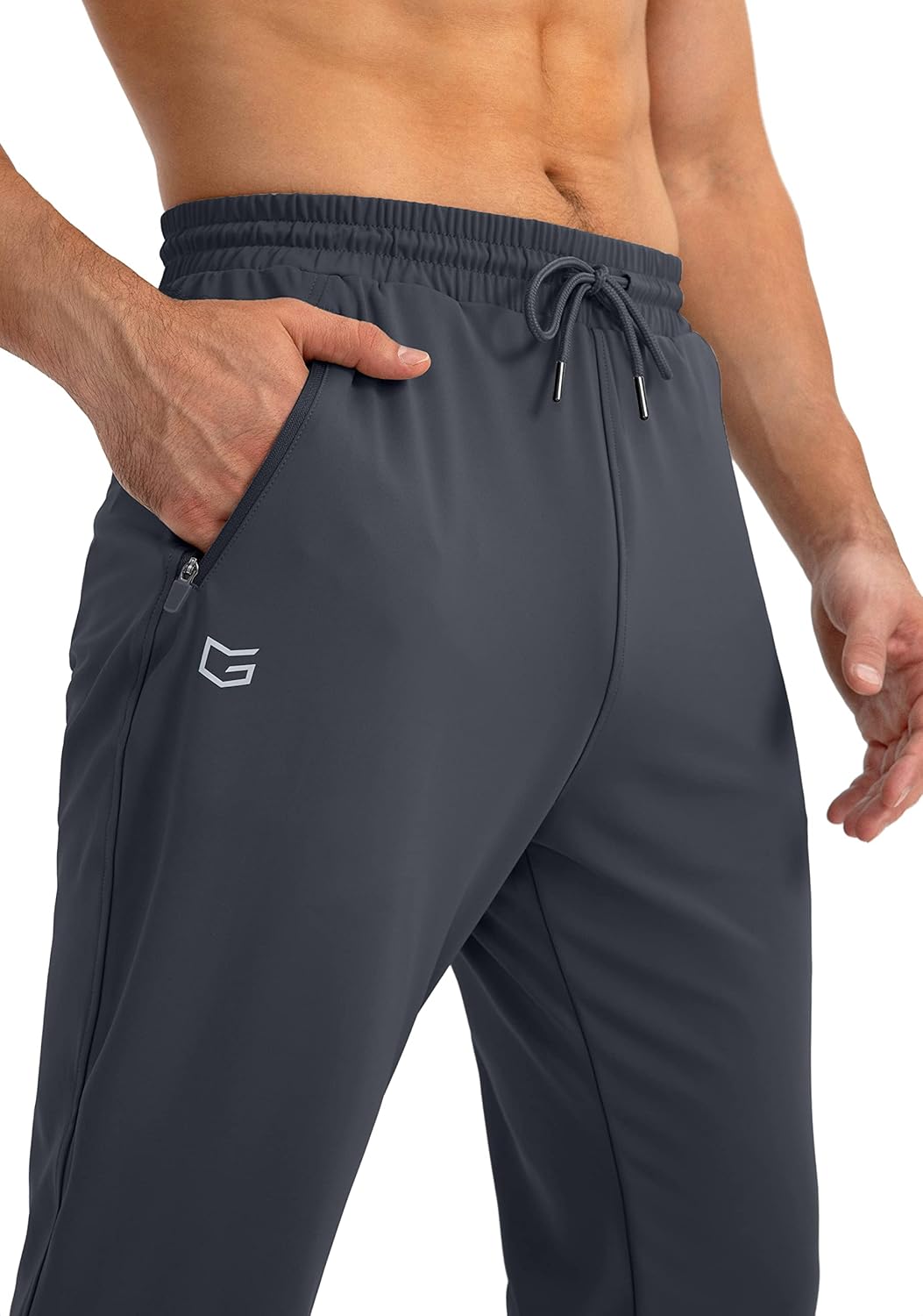 Herren Jogginghose mit Reißverschlusstaschen Tapered Joggers Sporthose für Training - Bild 131 von 133