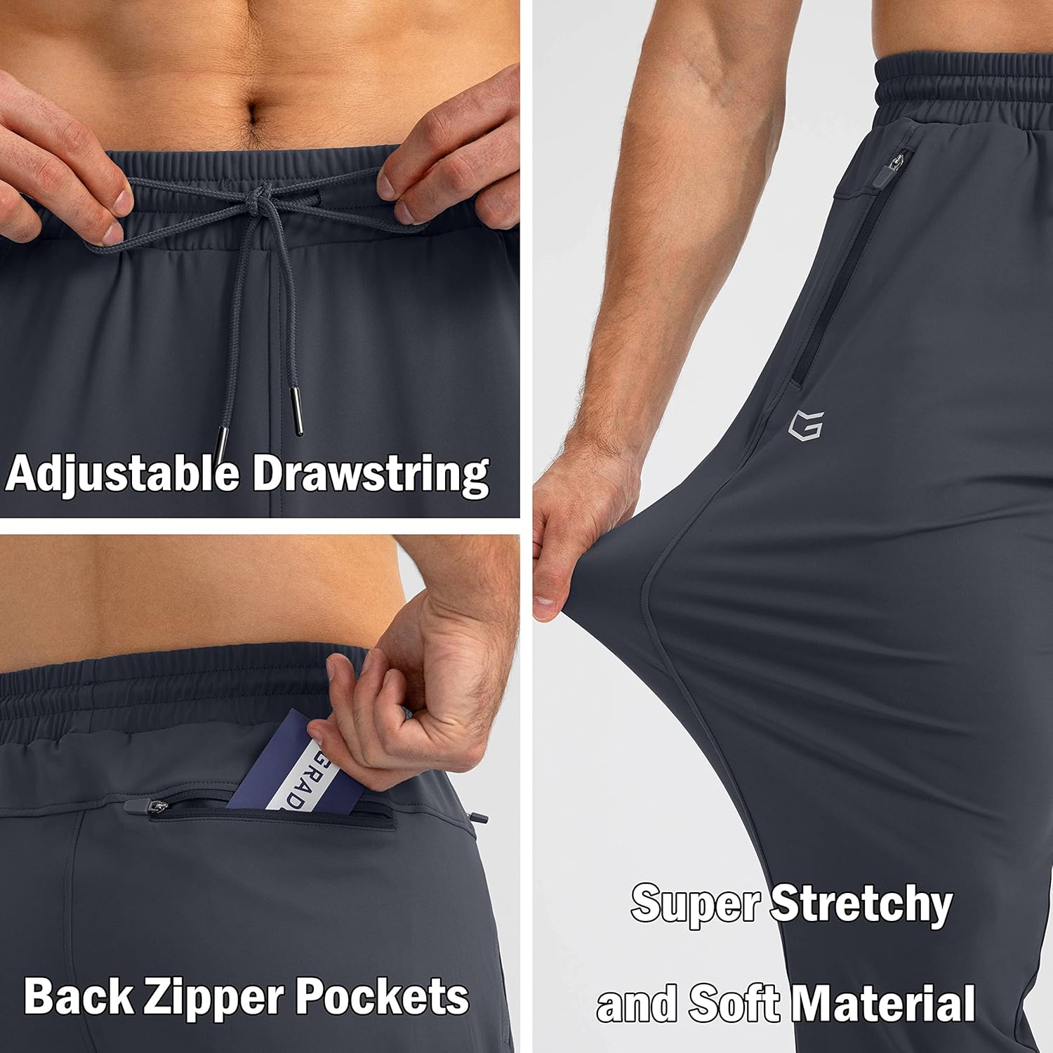 Herren Jogginghose mit Reißverschlusstaschen Tapered Joggers Sporthose für Training - Bild 132 von 133