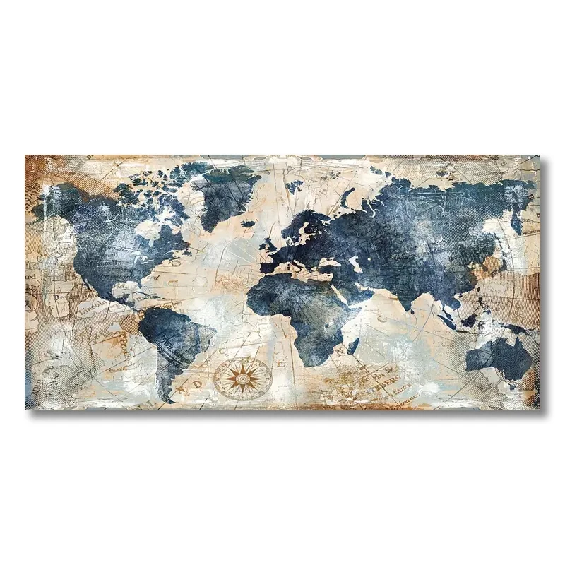 Abstract World Map Wall Art Poster Print Canvas Paintings - Picture 5 of 5