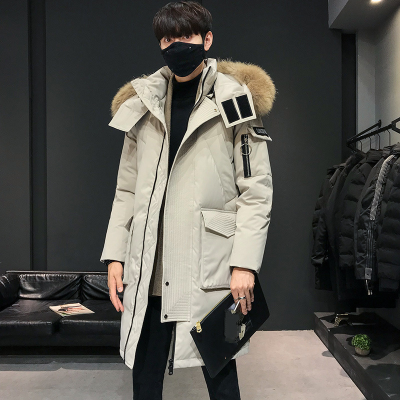 Chaqueta acolchada para hombre Abrigo con capucha de plumón de pato Cuello de piel Parka Invierno Grueso Cálido Nuevo - Imagen 13 de 14