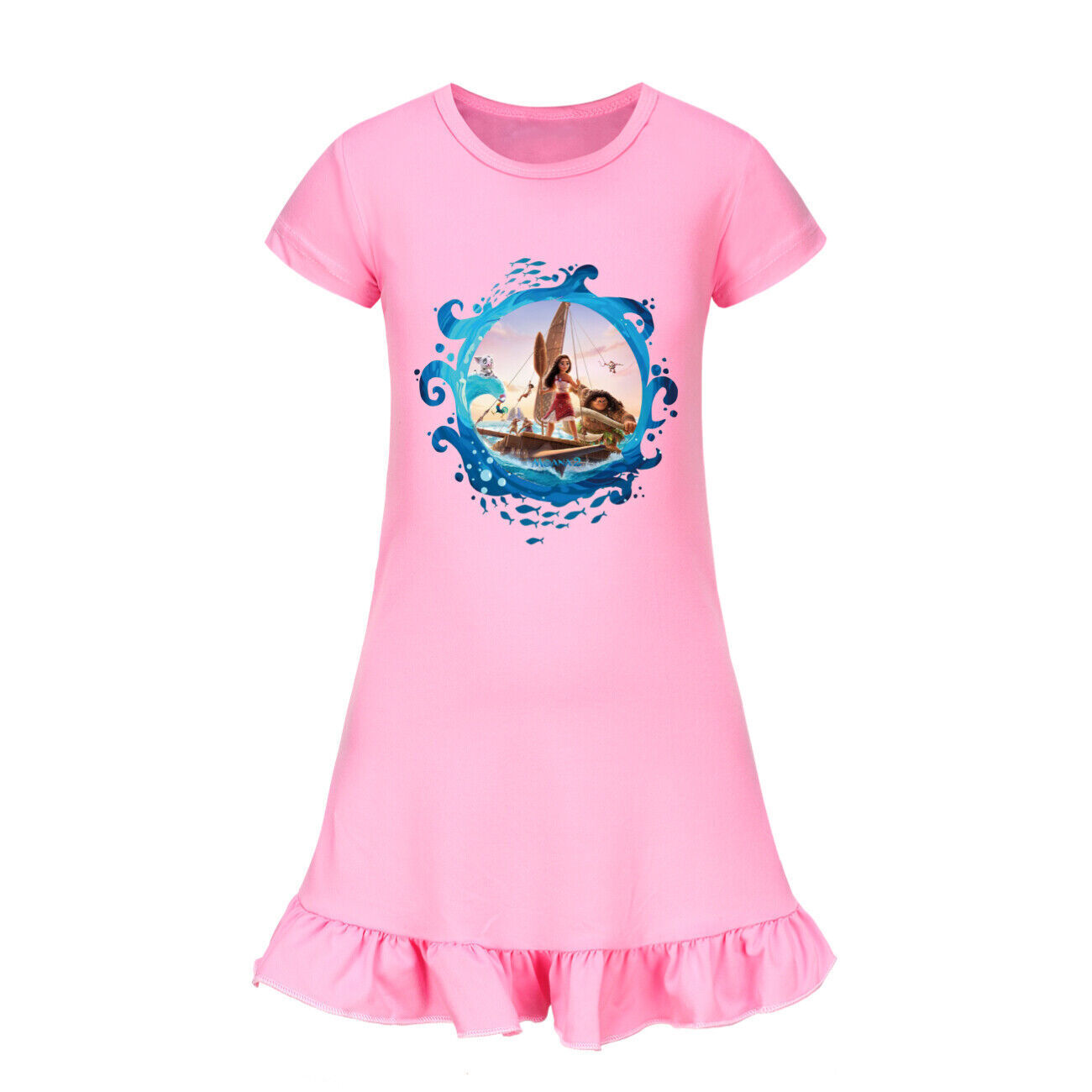 Kids Girls Moana Sleepwear Dress Kids Pyjamas Nightdress Nightwear Pjs 2-11 Year