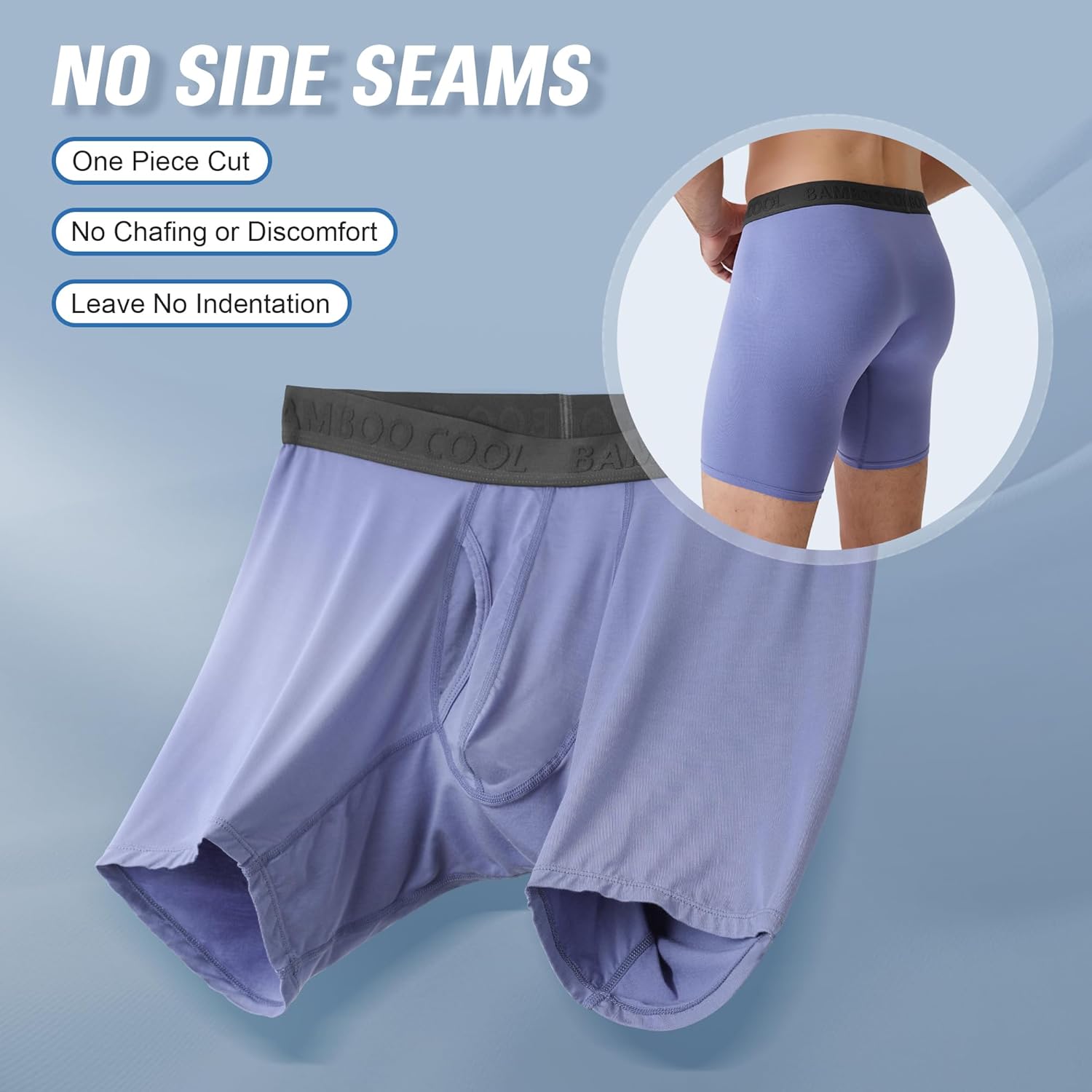 Men's Breathable Underwear,No Riding Up Boxer Briefs with Flexible Waistband - Bild 25 von 139