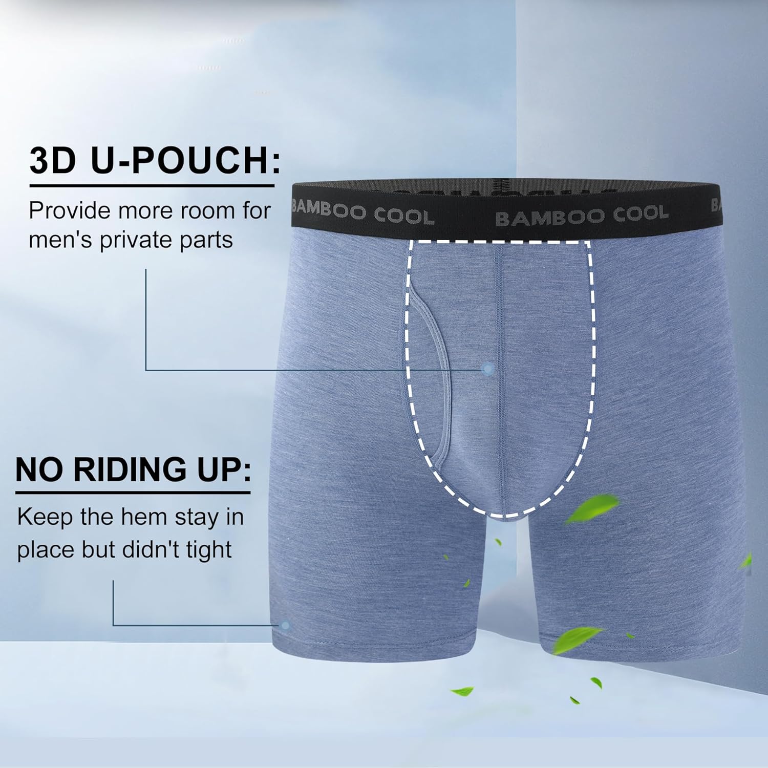 Men's Breathable Underwear,No Riding Up Boxer Briefs with Flexible Waistband - Bild 50 von 139