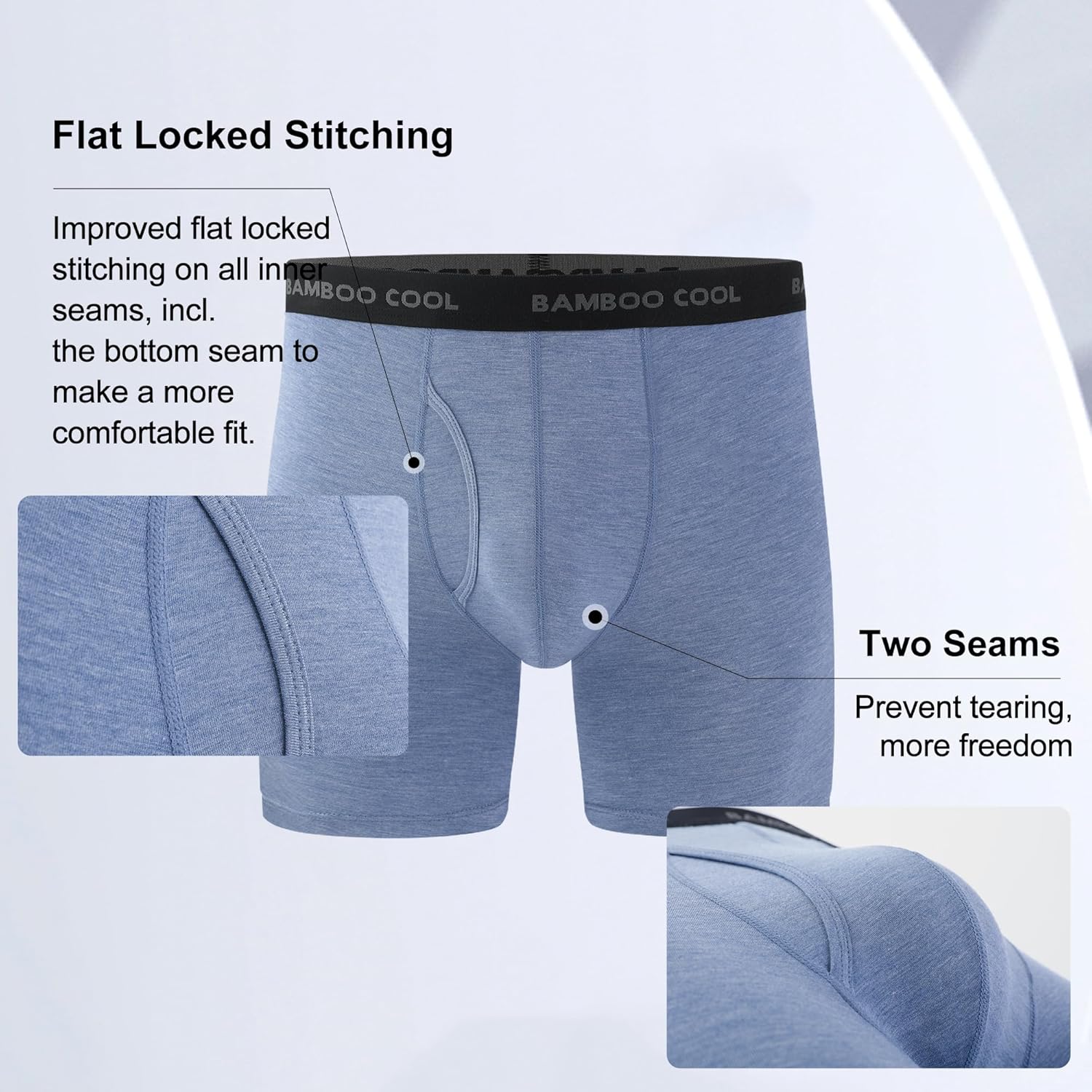 Men's Breathable Underwear,No Riding Up Boxer Briefs with Flexible Waistband - Bild 54 von 139
