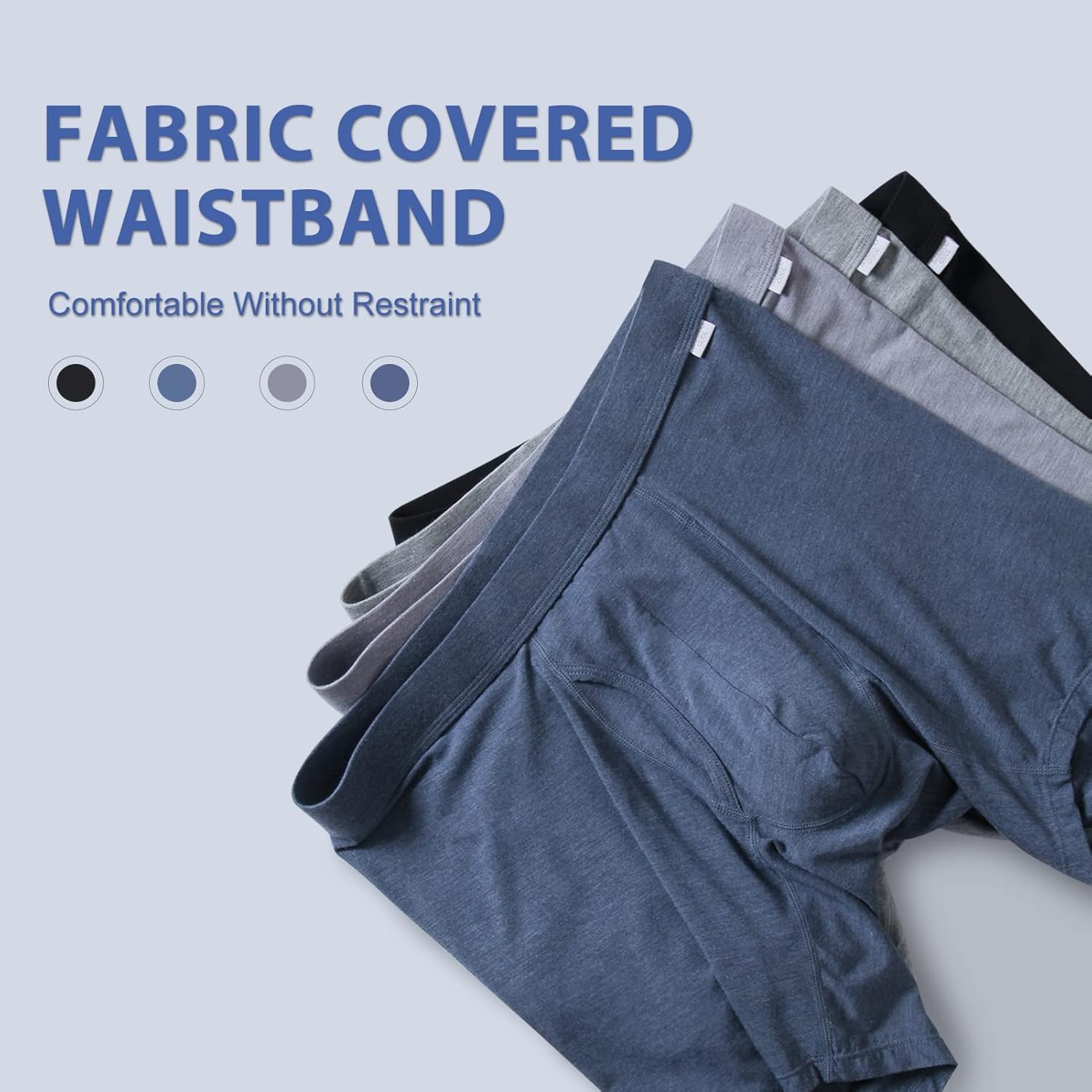 Men's Breathable Underwear,No Riding Up Boxer Briefs with Flexible Waistband - Bild 60 von 139