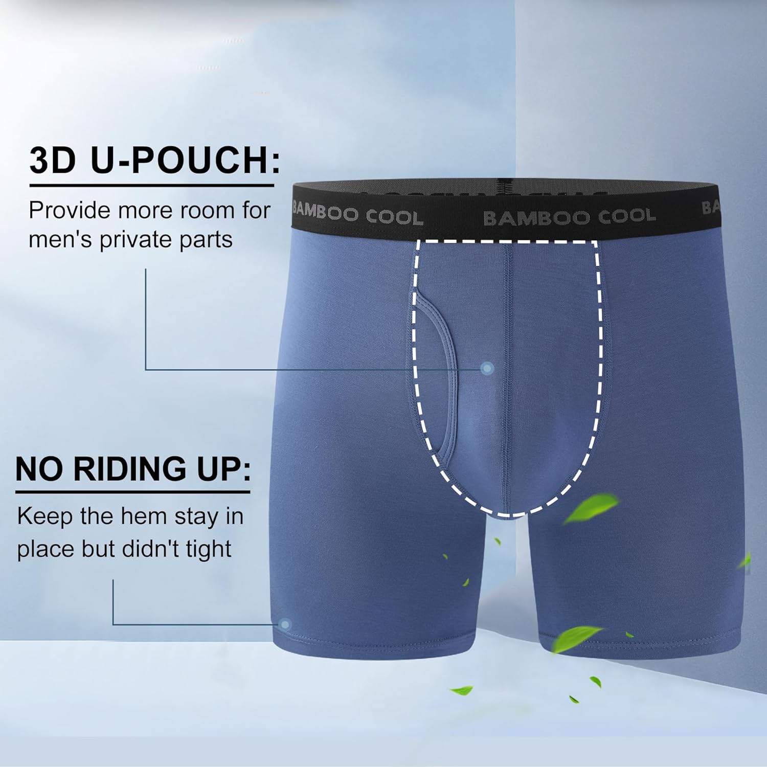 Men's Breathable Underwear,No Riding Up Boxer Briefs with Flexible Waistband - Bild 80 von 139