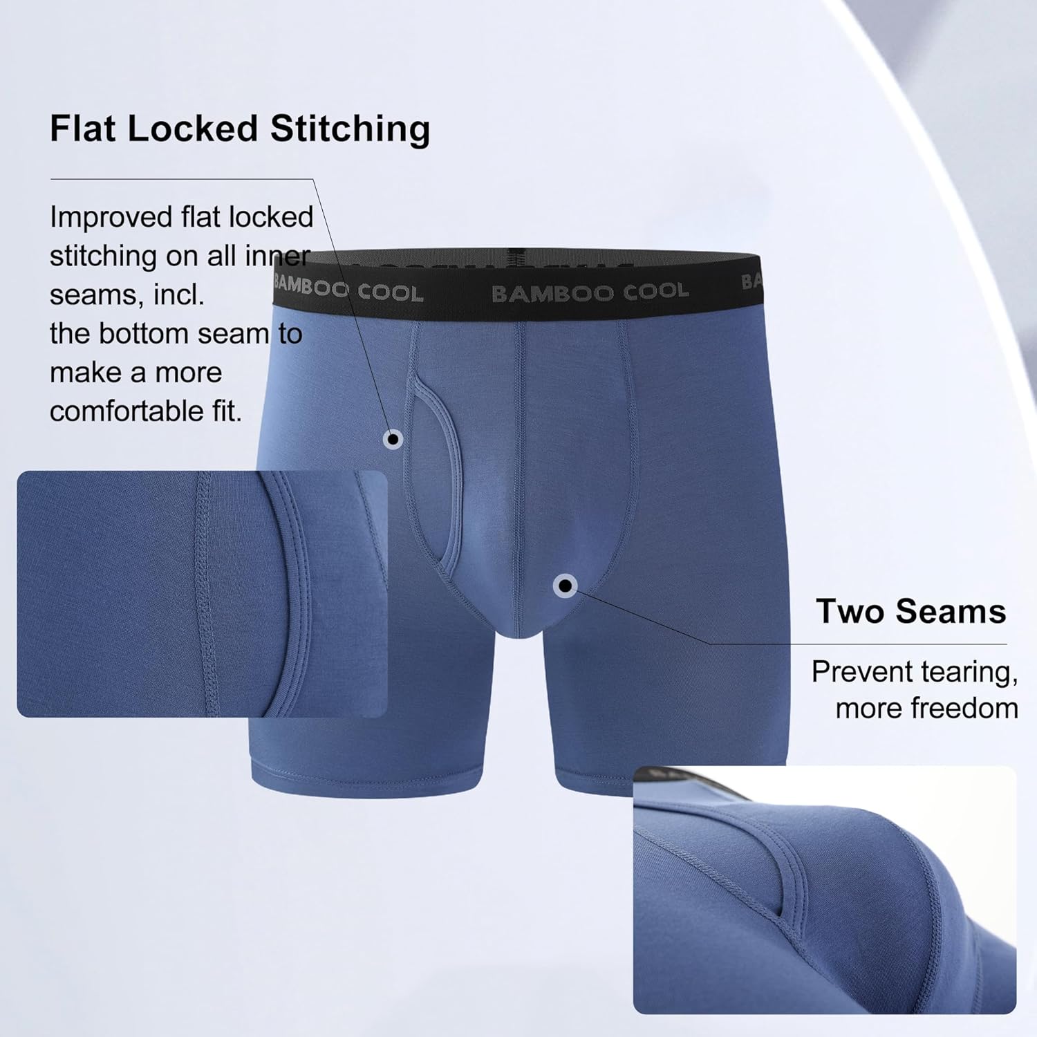 Men's Breathable Underwear,No Riding Up Boxer Briefs with Flexible Waistband - Bild 84 von 139