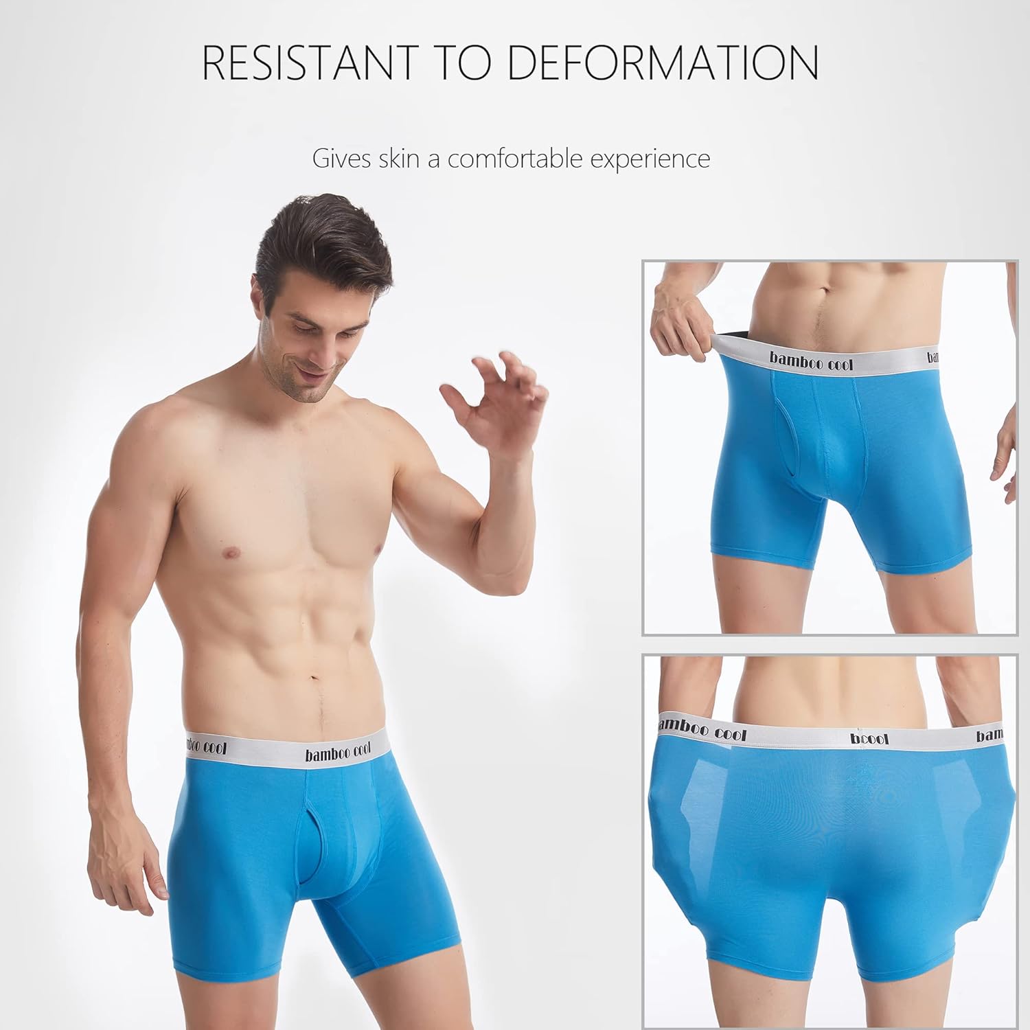 Men's Breathable Underwear,No Riding Up Boxer Briefs with Flexible Waistband - Bild 89 von 139