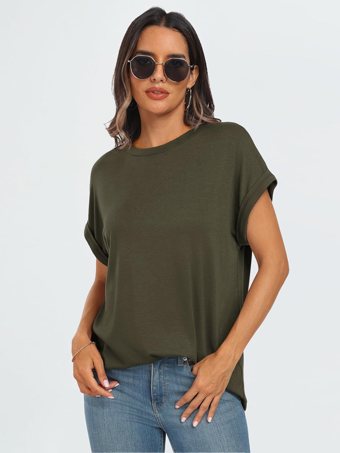 Elegante Damen-T-Shirts Sommertops Frühling Mode Business Freizeit Trainingskleidung - Bild 26 von 147