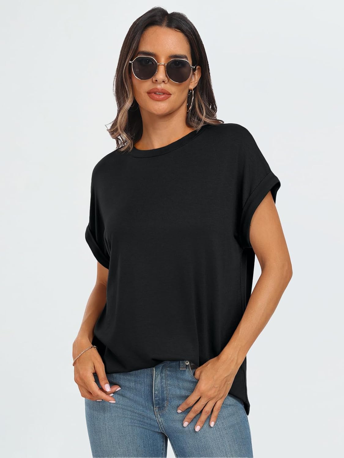 Elegante Damen-T-Shirts Sommertops Frühling Mode Business Freizeit Trainingskleidung - Bild 37 von 147
