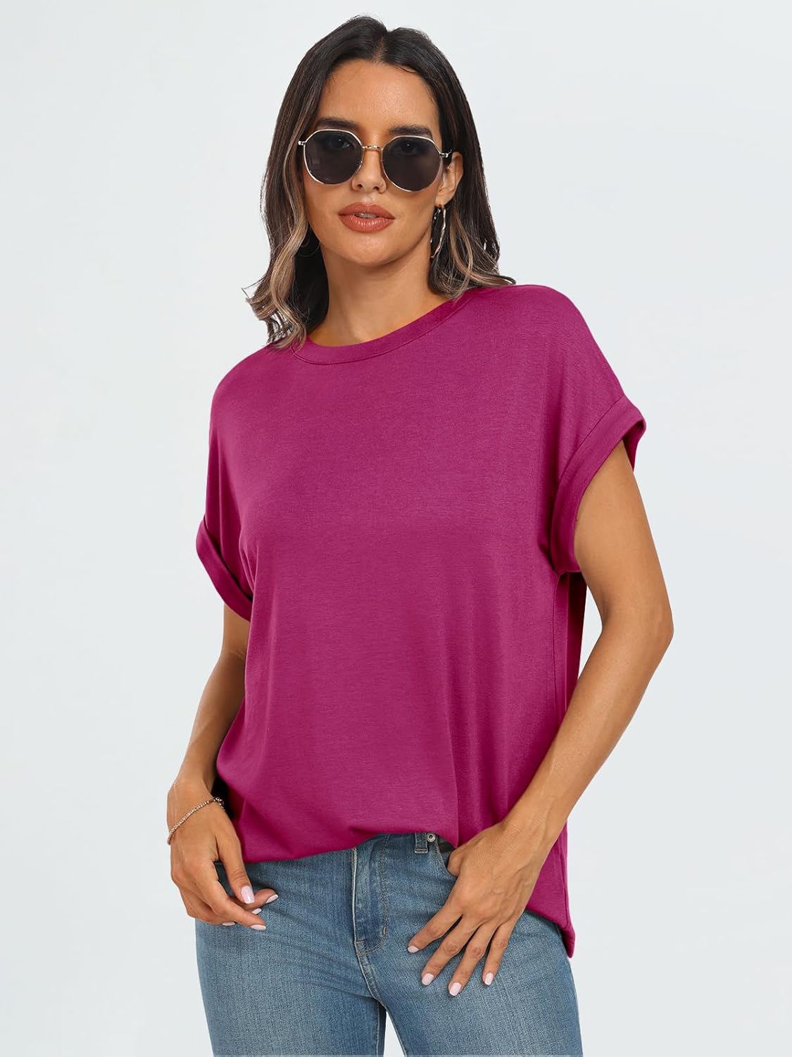 Elegante Damen-T-Shirts Sommertops Frühling Mode Business Freizeit Trainingskleidung - Bild 42 von 147