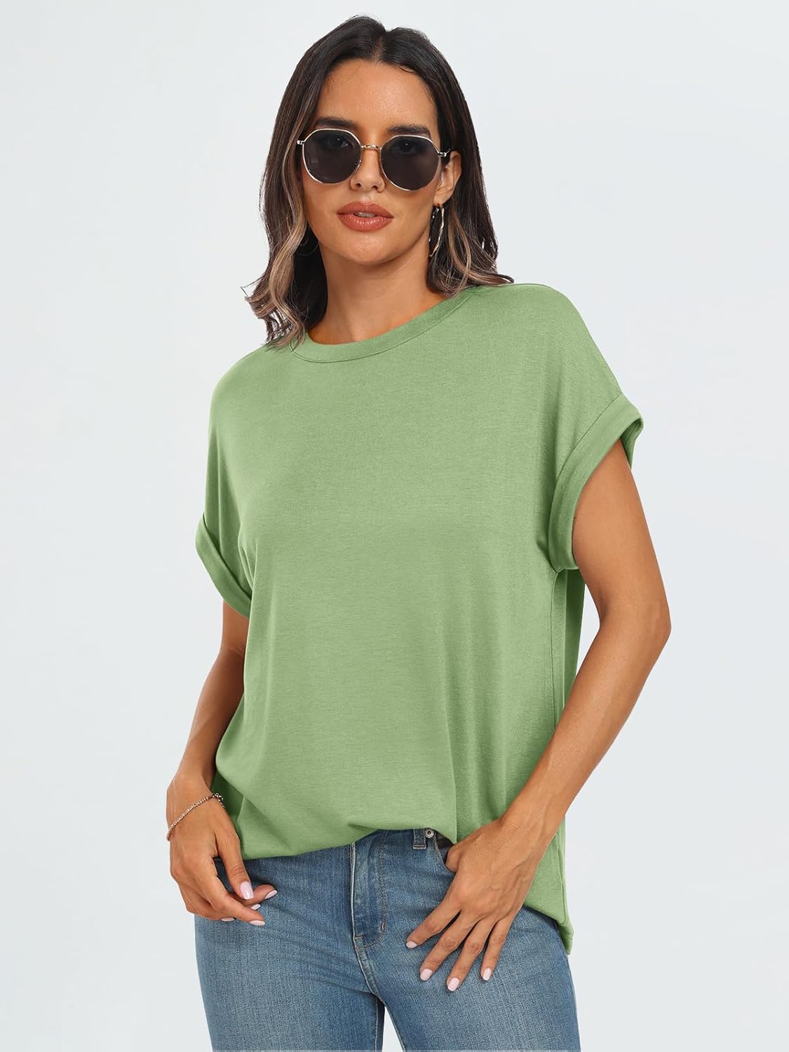 Elegante Damen-T-Shirts Sommertops Frühling Mode Business Freizeit Trainingskleidung - Bild 57 von 147