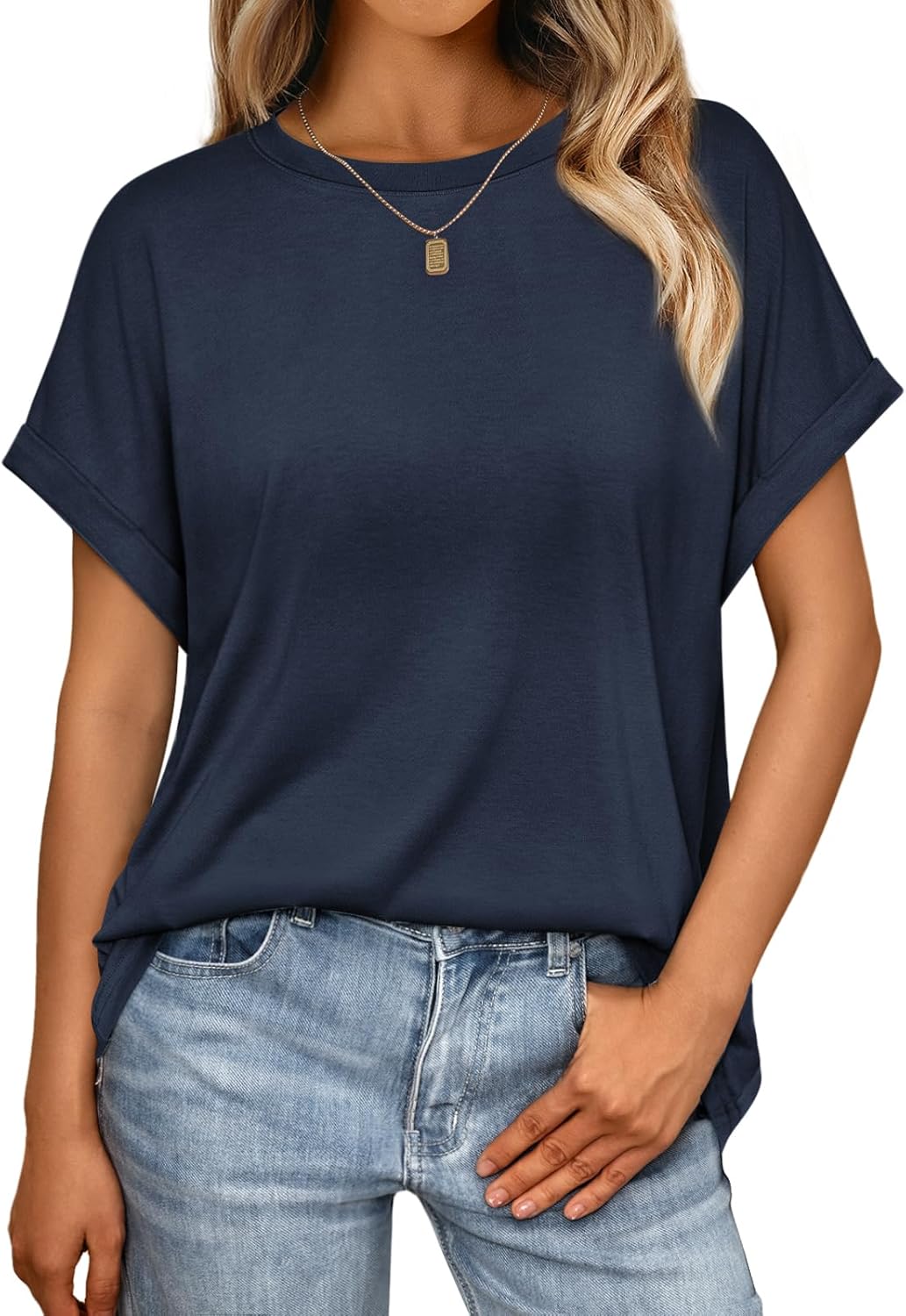 Elegante Damen-T-Shirts Sommertops Frühling Mode Business Freizeit Trainingskleidung - Bild 65 von 147