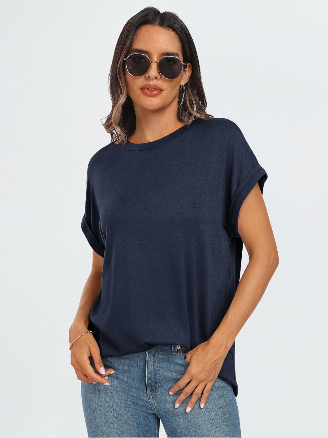 Elegante Damen-T-Shirts Sommertops Frühling Mode Business Freizeit Trainingskleidung - Bild 68 von 147