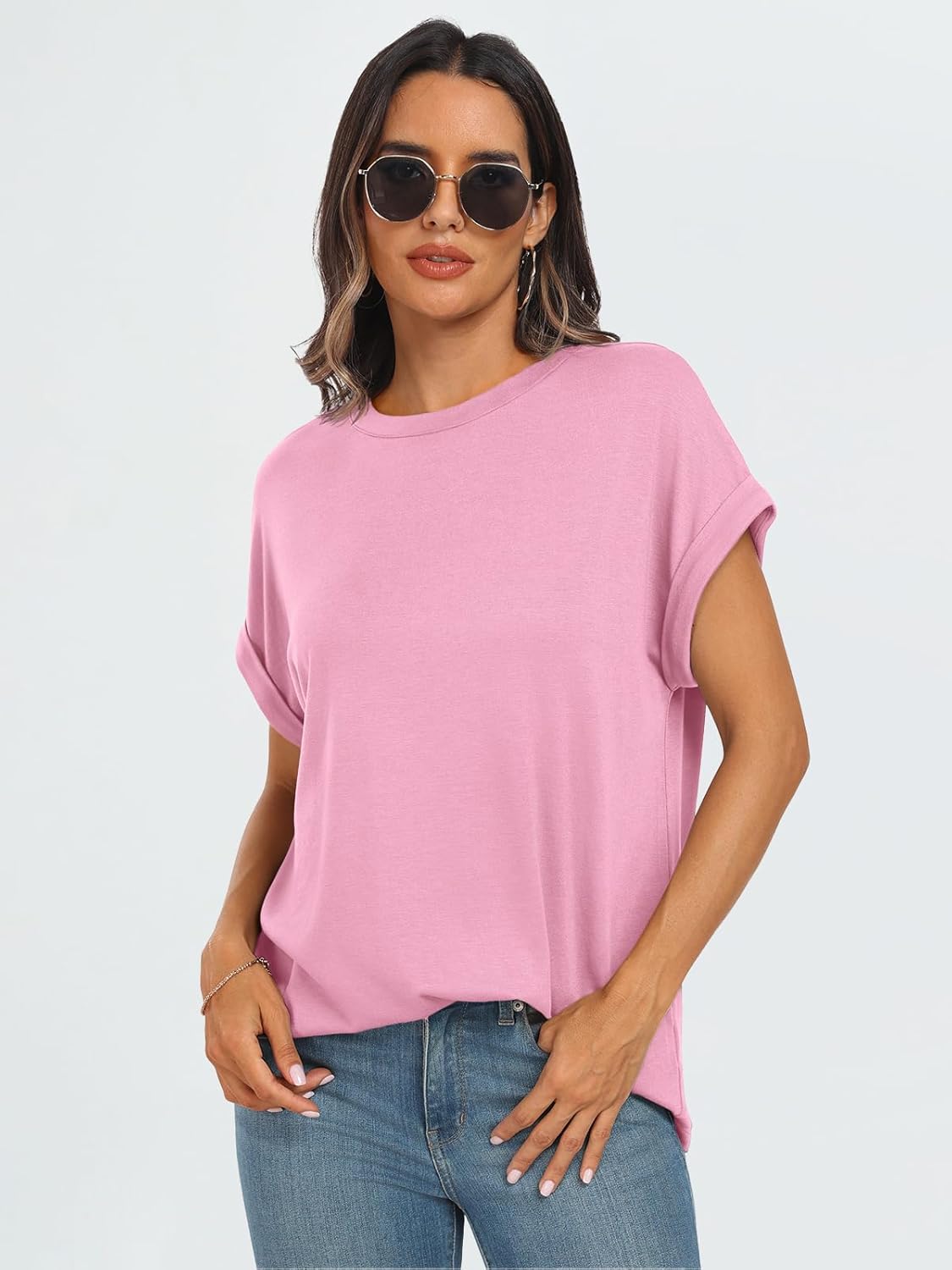 Elegante Damen-T-Shirts Sommertops Frühling Mode Business Freizeit Trainingskleidung - Bild 73 von 147