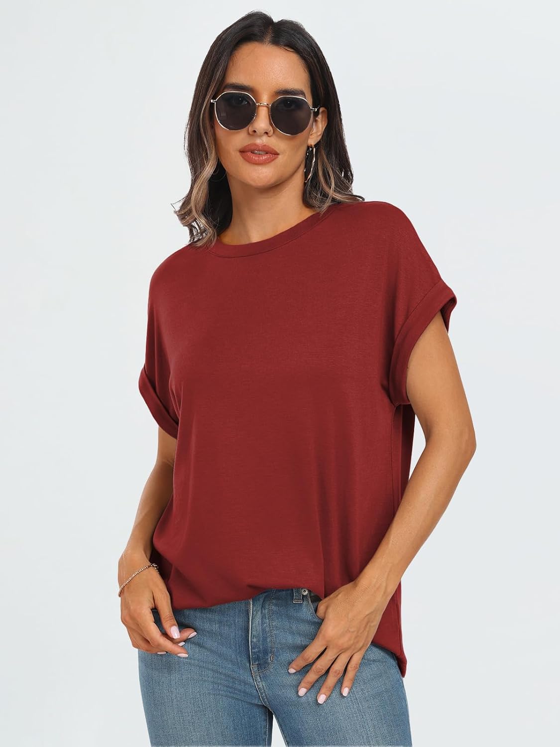 Elegante Damen-T-Shirts Sommertops Frühling Mode Business Freizeit Trainingskleidung - Bild 84 von 147