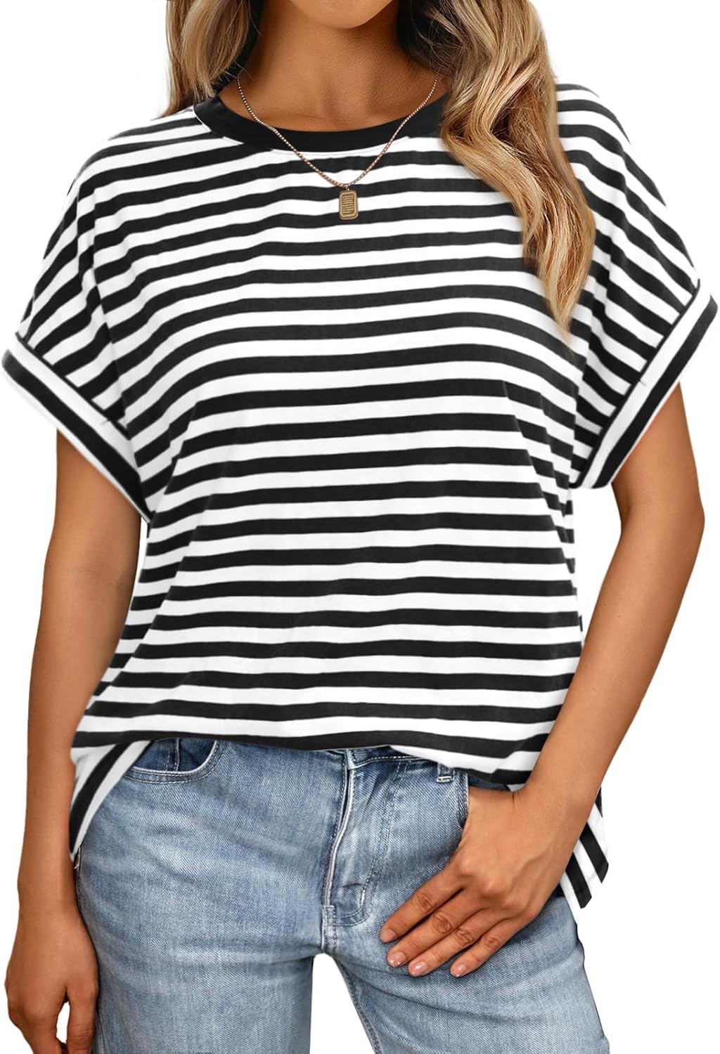 Elegante Damen-T-Shirts Sommertops Frühling Mode Business Freizeit Trainingskleidung - Bild 86 von 147