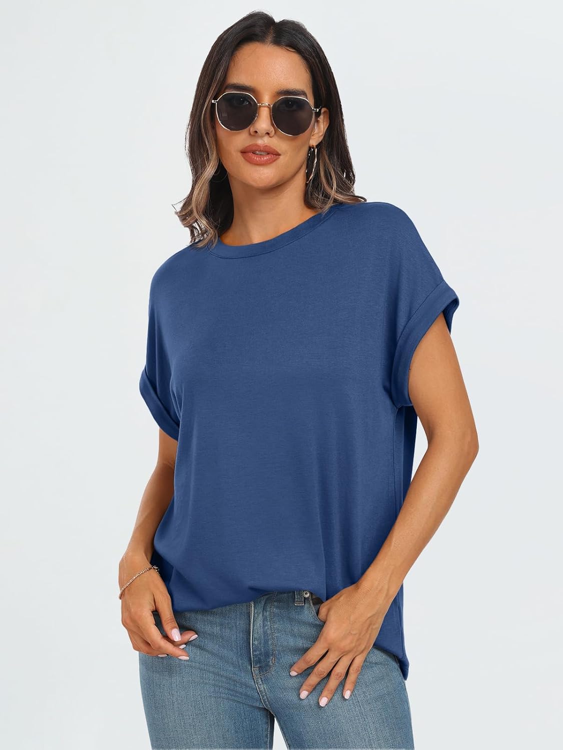 Elegante Damen-T-Shirts Sommertops Frühling Mode Business Freizeit Trainingskleidung - Bild 94 von 147