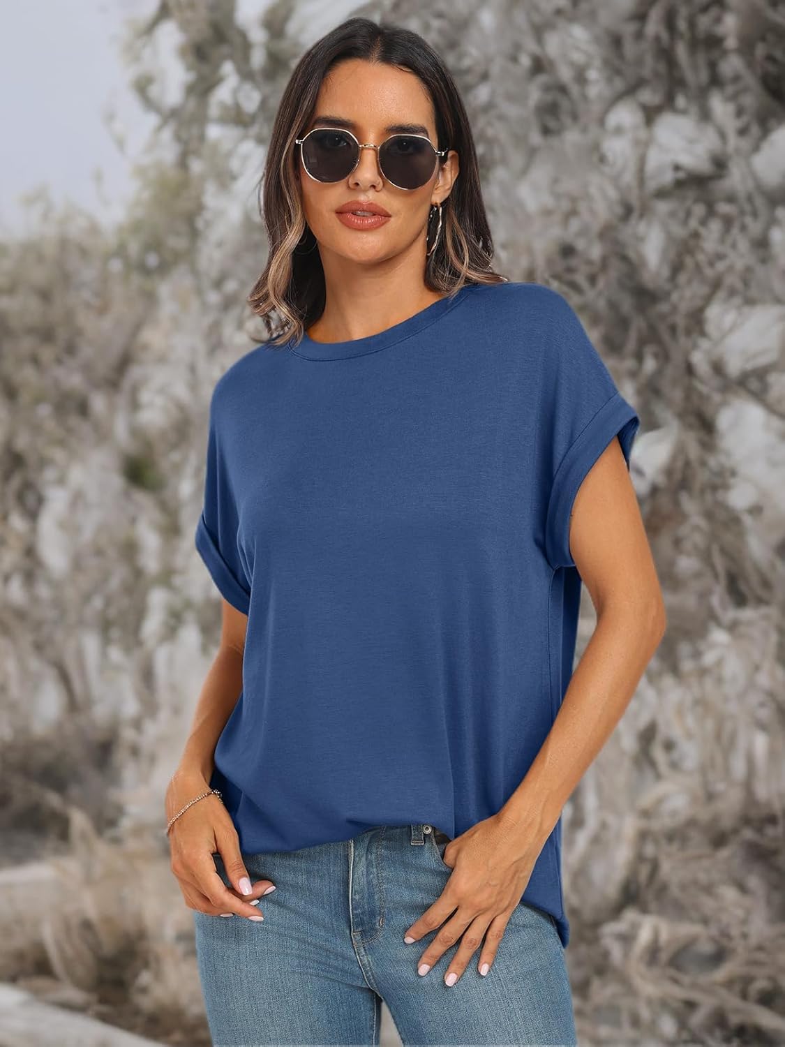Elegante Damen-T-Shirts Sommertops Frühling Mode Business Freizeit Trainingskleidung - Bild 96 von 147