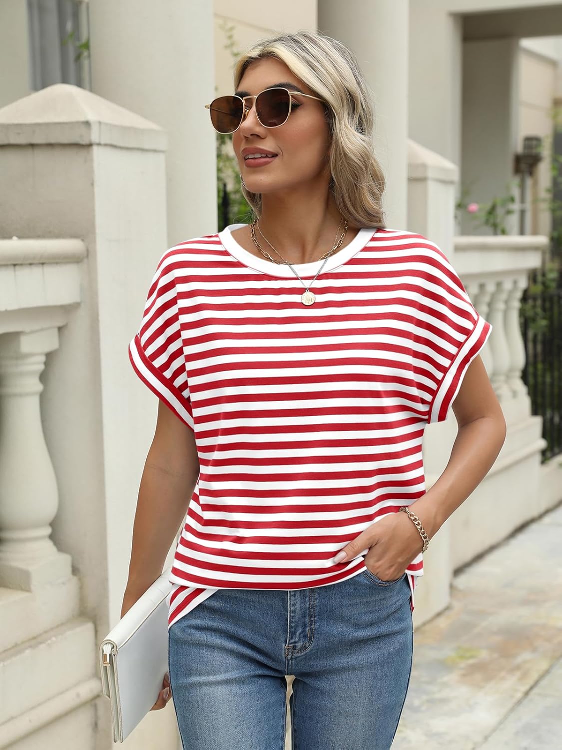 Elegante Damen-T-Shirts Sommertops Frühling Mode Business Freizeit Trainingskleidung - Bild 99 von 147
