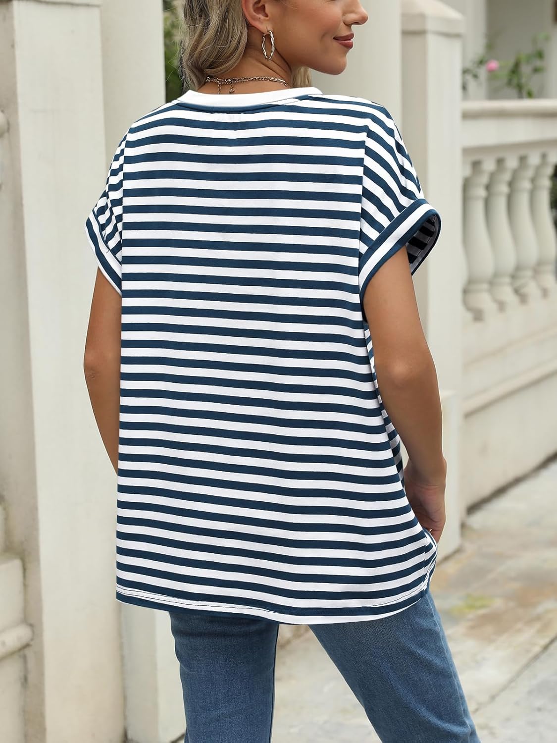 Elegante Damen-T-Shirts Sommertops Frühling Mode Business Freizeit Trainingskleidung - Bild 106 von 147