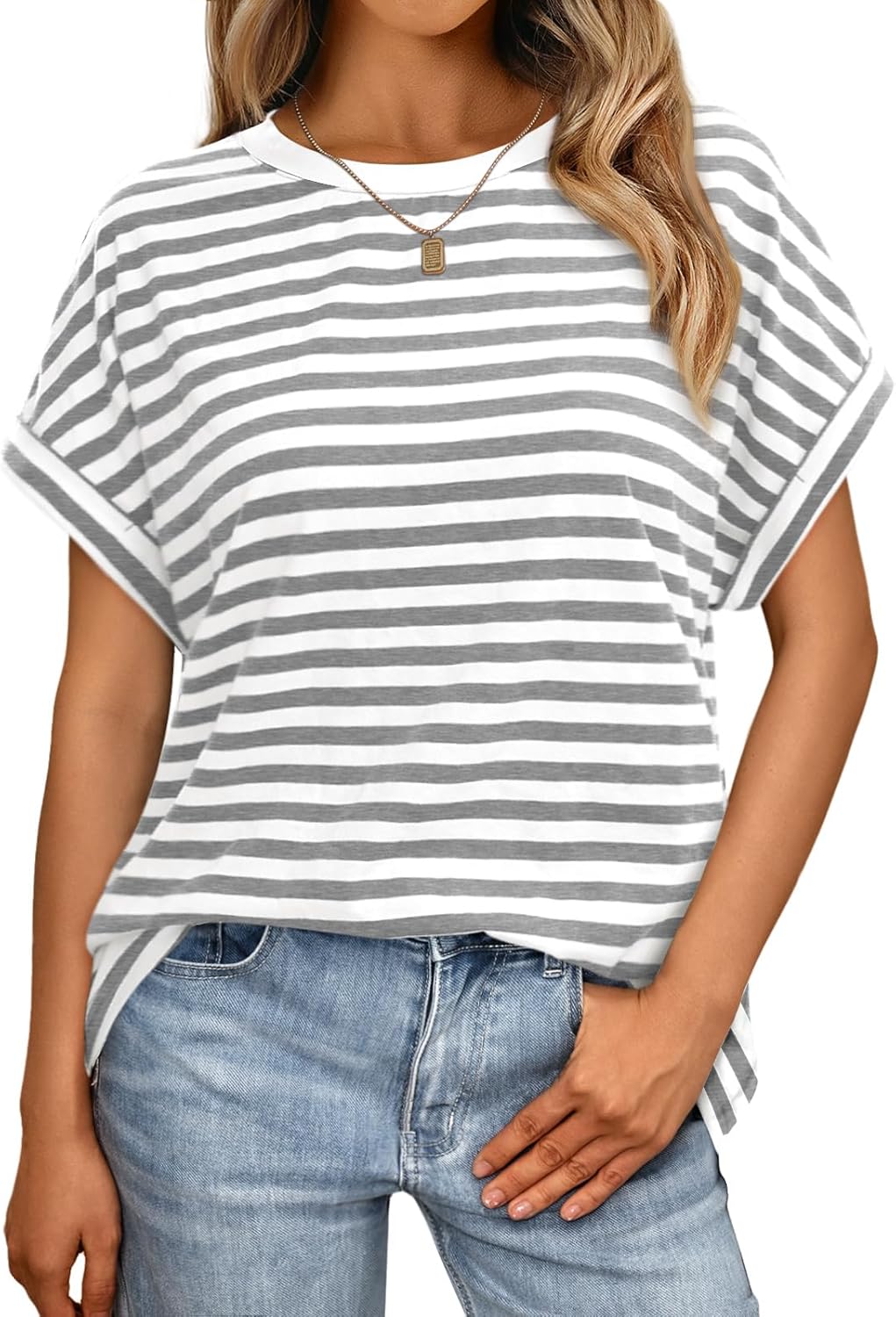 Elegante Damen-T-Shirts Sommertops Frühling Mode Business Freizeit Trainingskleidung - Bild 107 von 147