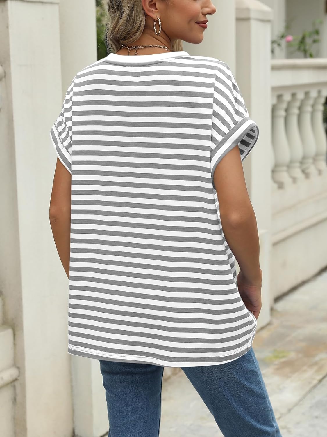 Elegante Damen-T-Shirts Sommertops Frühling Mode Business Freizeit Trainingskleidung - Bild 111 von 147