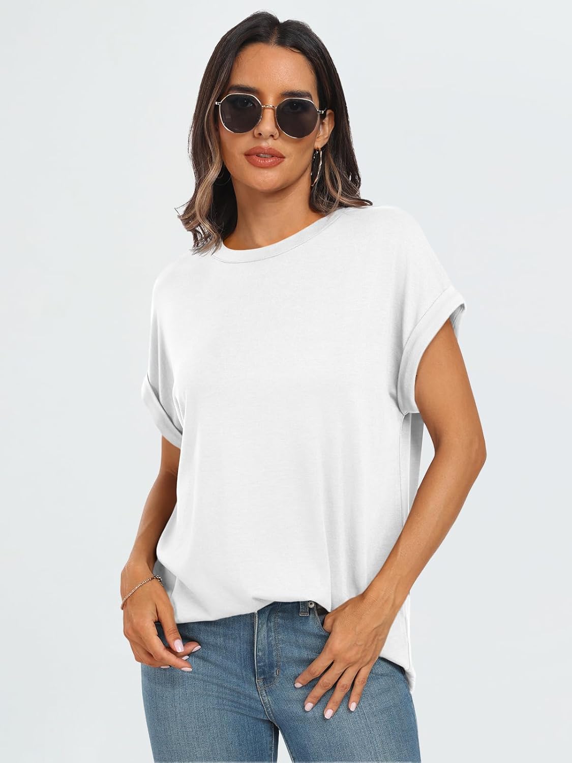 Elegante Damen-T-Shirts Sommertops Frühling Mode Business Freizeit Trainingskleidung - Bild 121 von 147