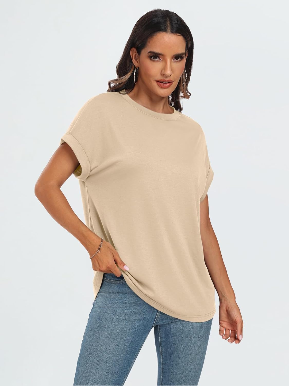 Elegante Damen-T-Shirts Sommertops Frühling Mode Business Freizeit Trainingskleidung - Bild 125 von 147