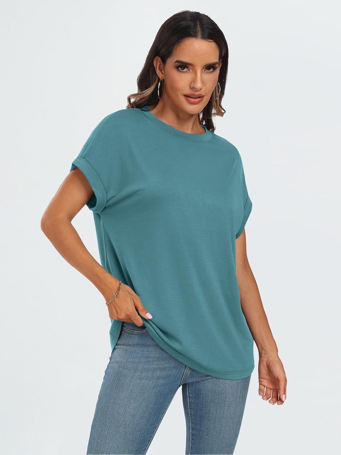 Elegante Damen-T-Shirts Sommertops Frühling Mode Business Freizeit Trainingskleidung - Bild 130 von 147