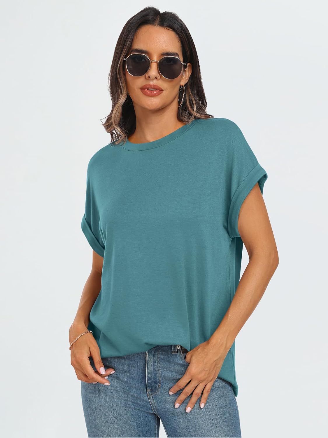Elegante Damen-T-Shirts Sommertops Frühling Mode Business Freizeit Trainingskleidung - Bild 131 von 147