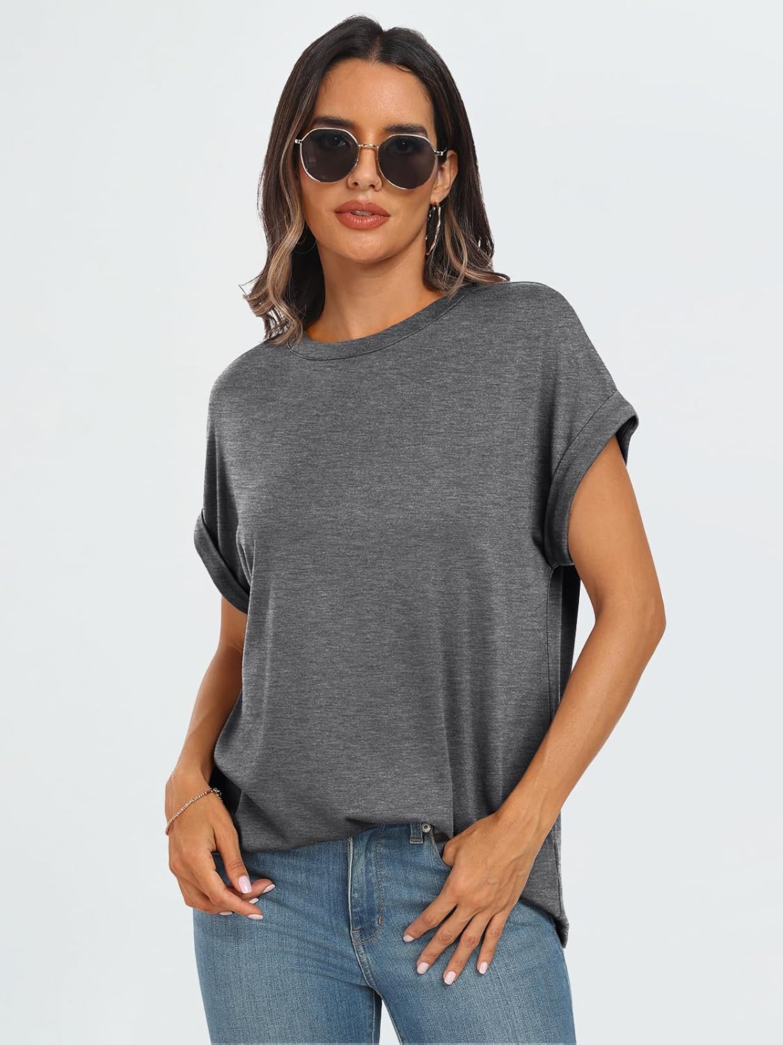Elegante Damen-T-Shirts Sommertops Frühling Mode Business Freizeit Trainingskleidung - Bild 146 von 147
