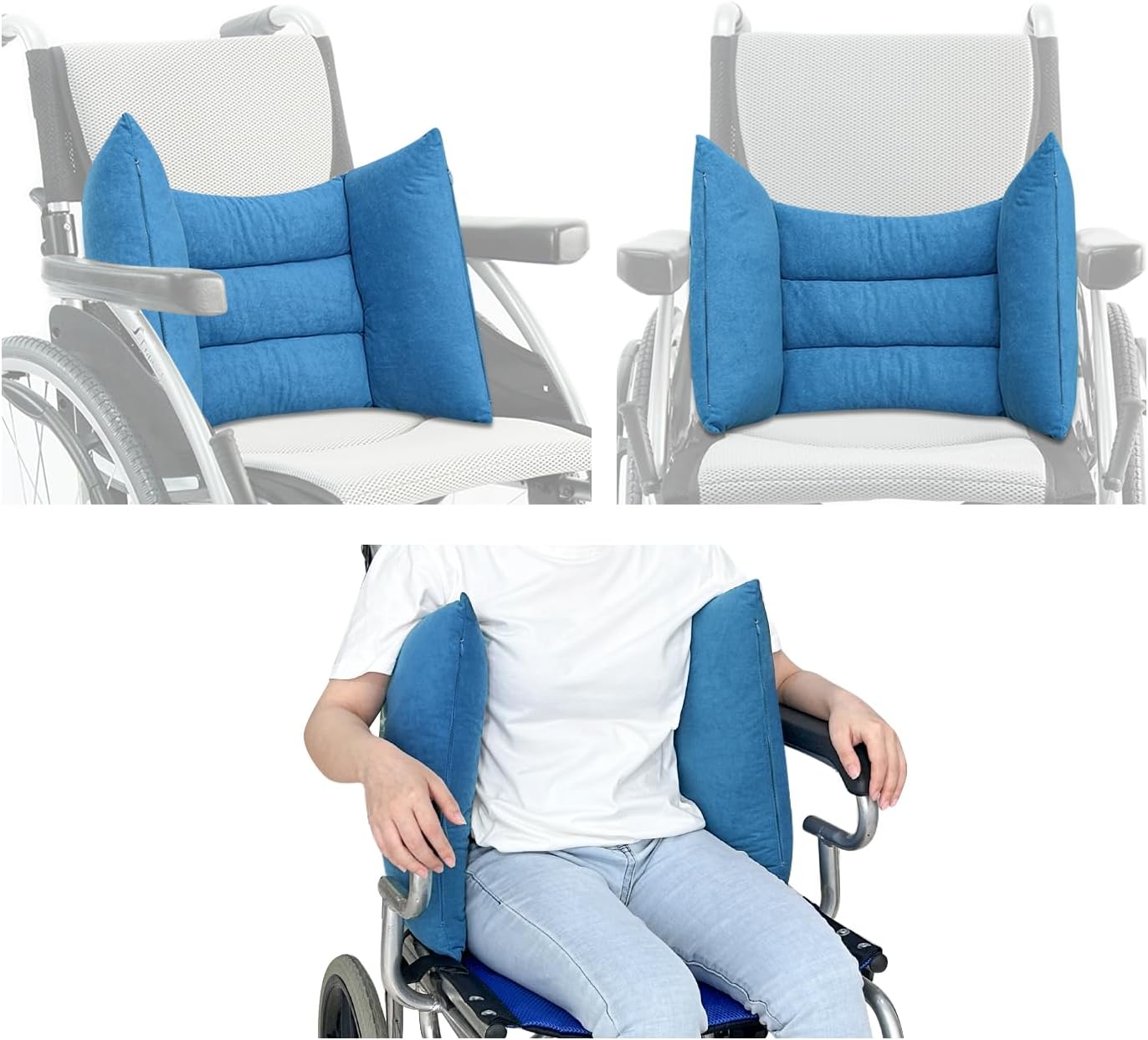 Lateral Support for Wheelchair Back Support Cushion for Pressure Relief Folding - Picture 7 of 12