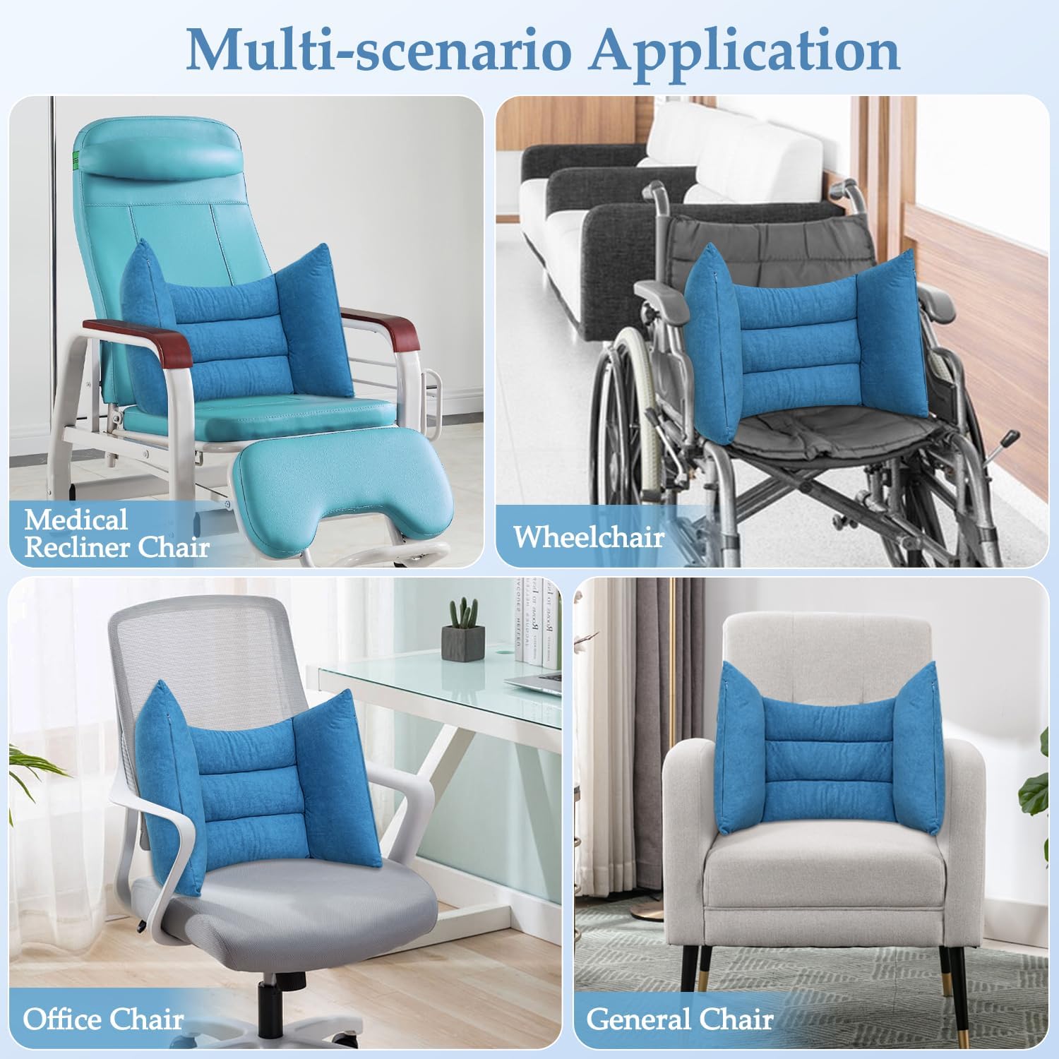 Lateral Support for Wheelchair Back Support Cushion for Pressure Relief Folding - Picture 10 of 12