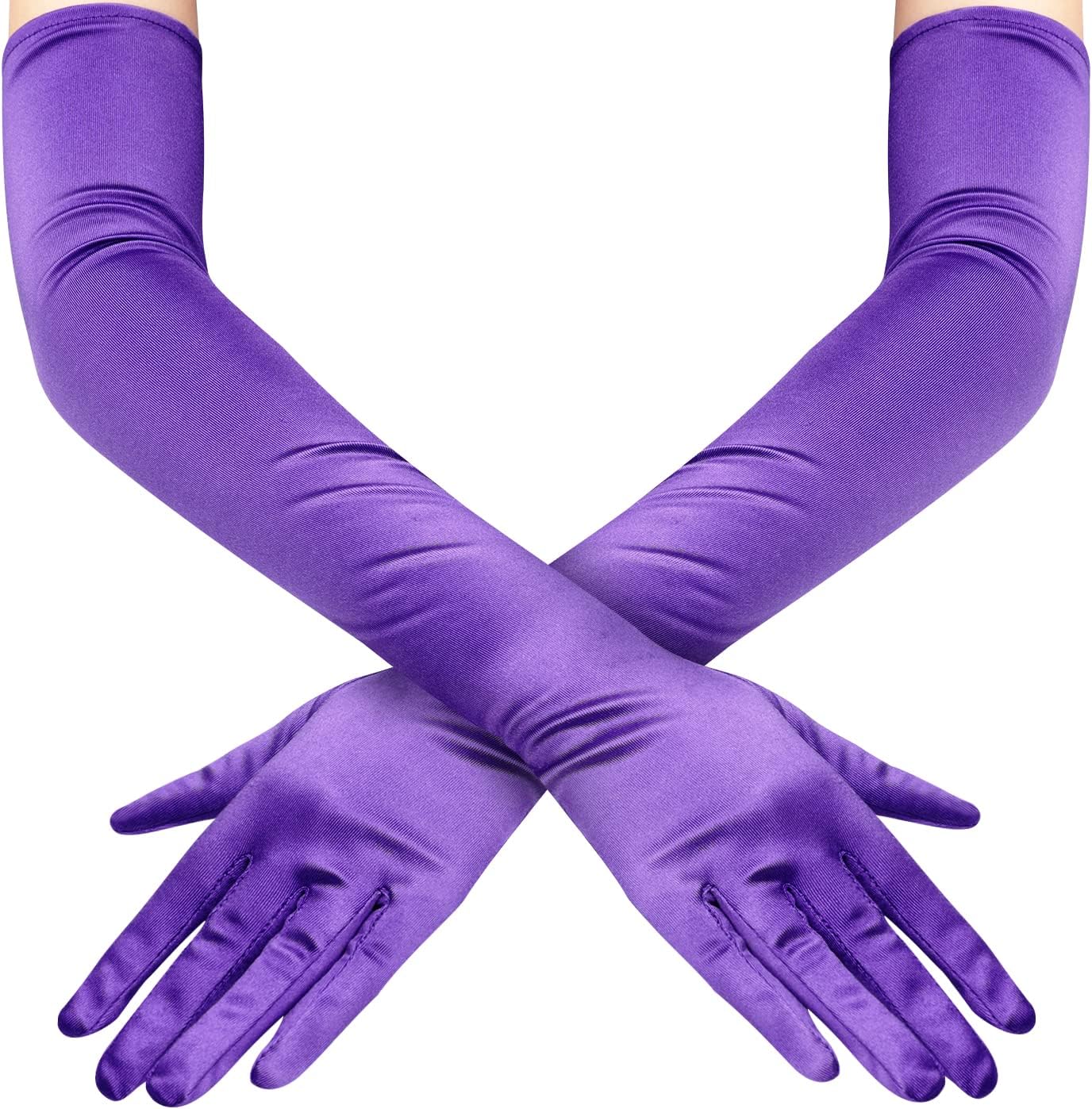 Lange Opernhandschuhe für Damen Satin Handschuhe Kostüme Braut Abendkleid - Bild 19 von 141
