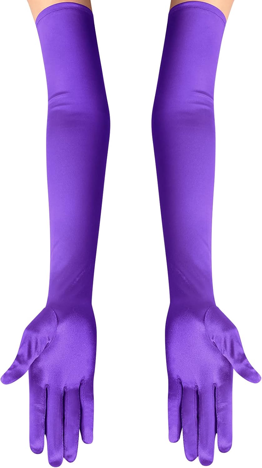 Lange Opernhandschuhe für Damen Satin Handschuhe Kostüme Braut Abendkleid - Bild 20 von 141