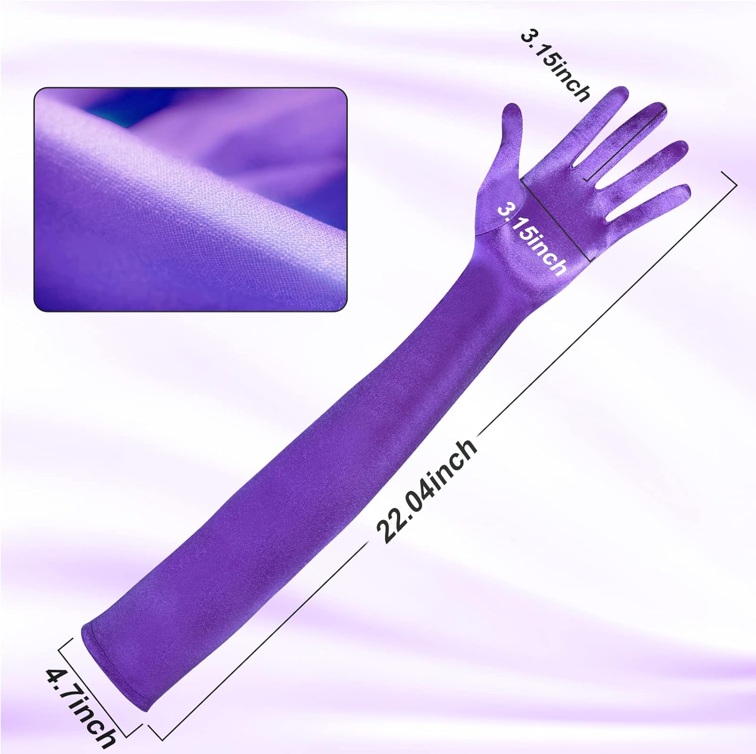 Lange Opernhandschuhe für Damen Satin Handschuhe Kostüme Braut Abendkleid - Bild 21 von 141