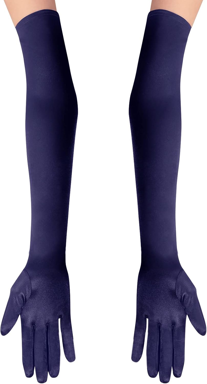 Lange Opernhandschuhe für Damen Satin Handschuhe Kostüme Braut Abendkleid - Bild 27 von 141