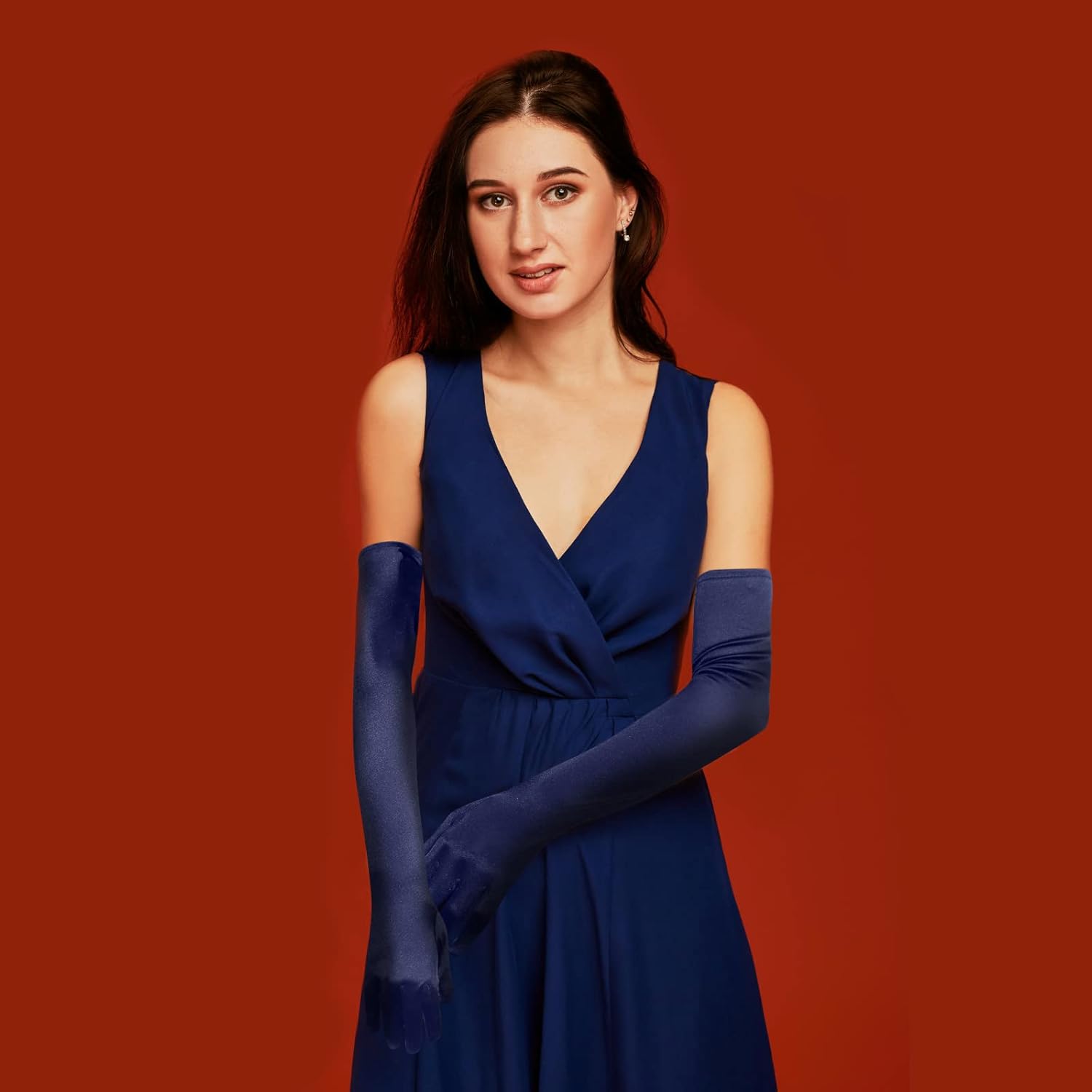 Lange Opernhandschuhe für Damen Satin Handschuhe Kostüme Braut Abendkleid - Bild 30 von 141